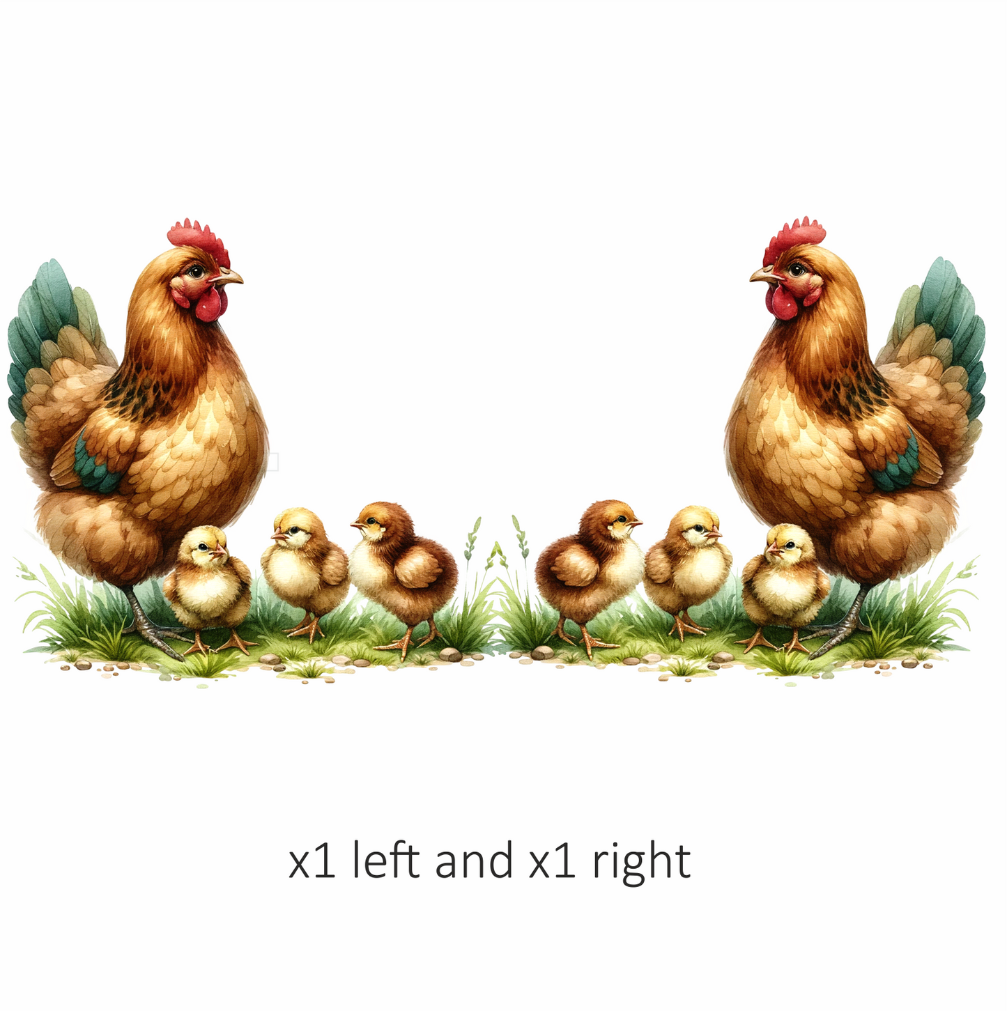 Brown Hen Three Yellow Chicks Vinyl Sticker Decal