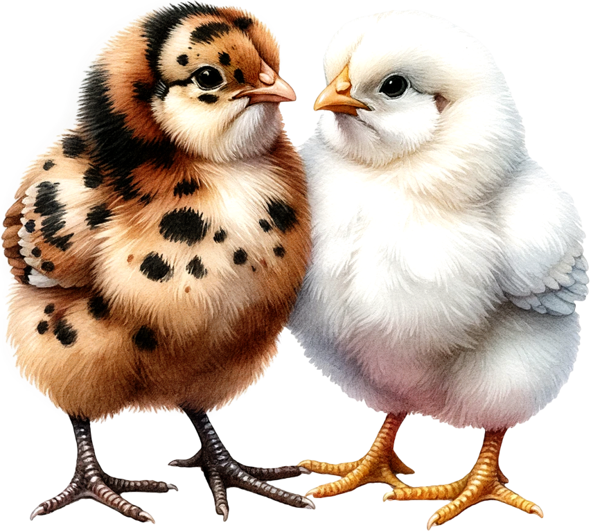 Brown Chick White Chick Farm Vinyl Sticker Decal