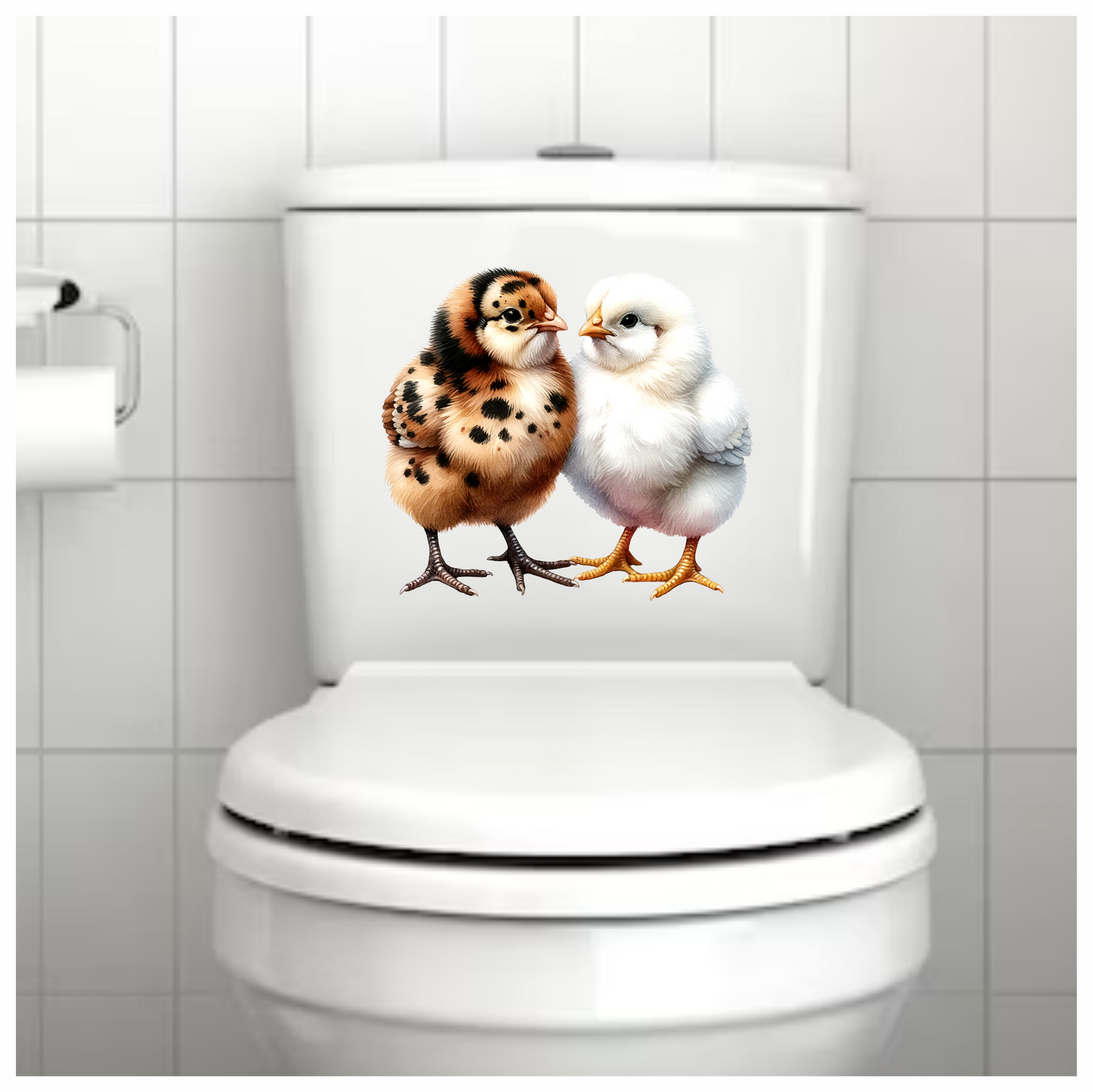 Brown Chick White Chick Farm Vinyl Sticker Decal
