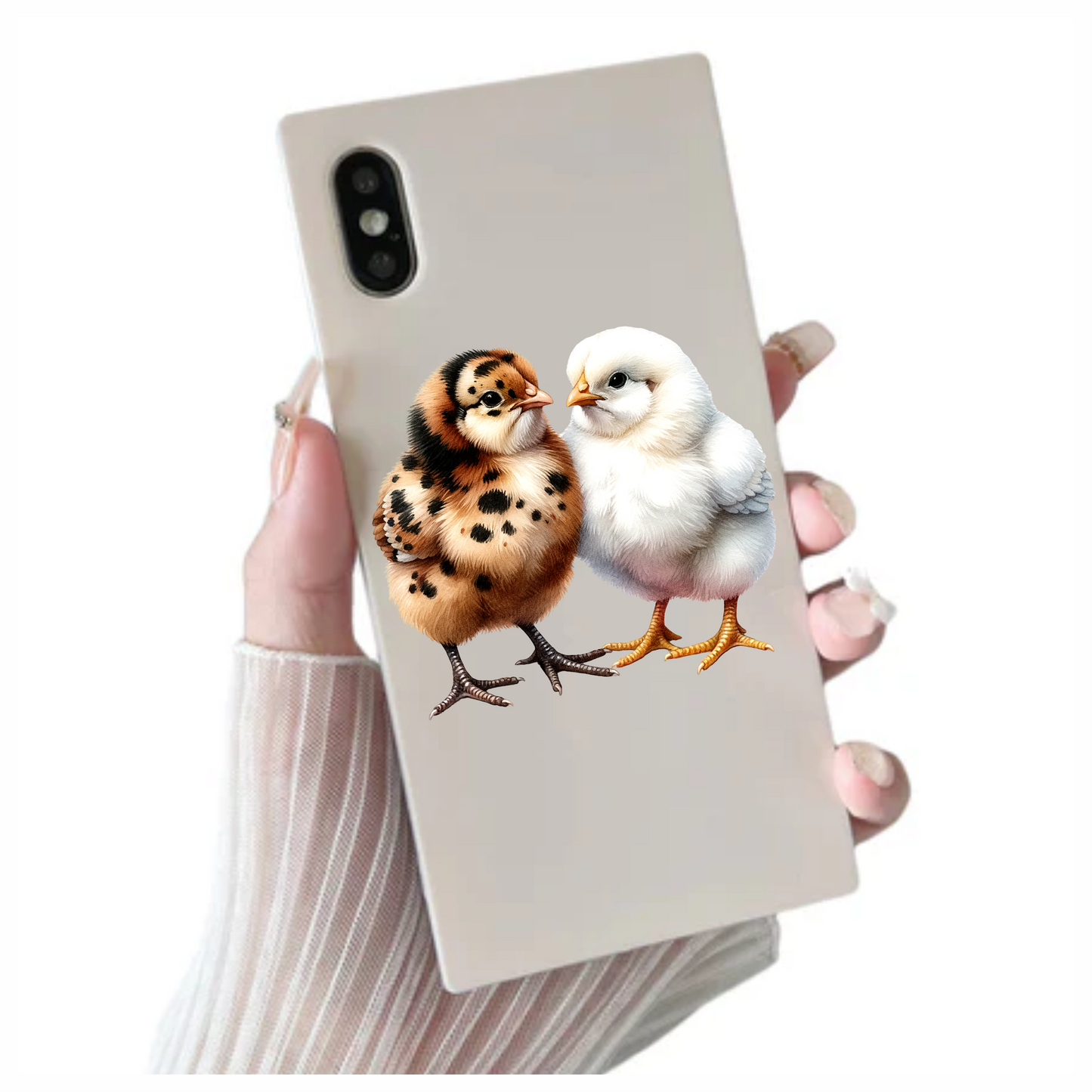 Brown Chick White Chick Farm Vinyl Sticker Decal
