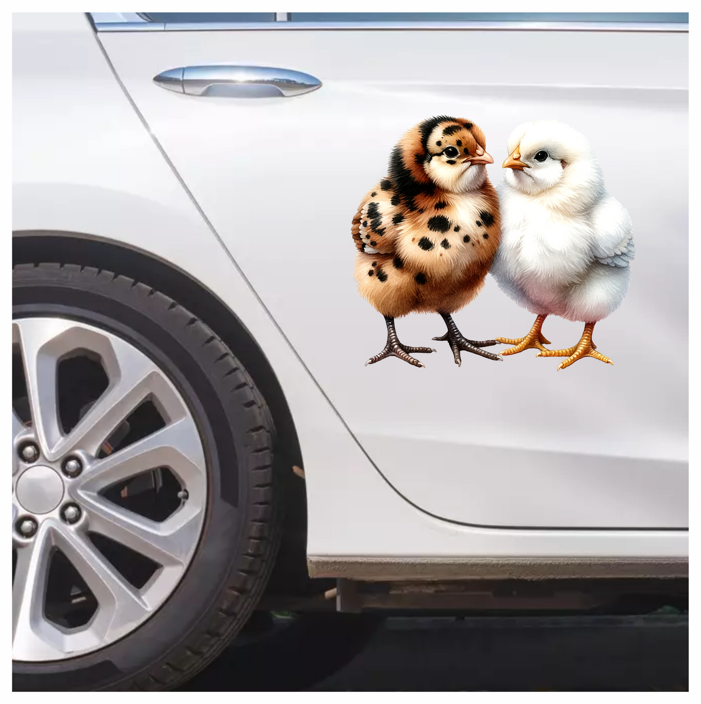 Brown Chick White Chick Farm Vinyl Sticker Decal