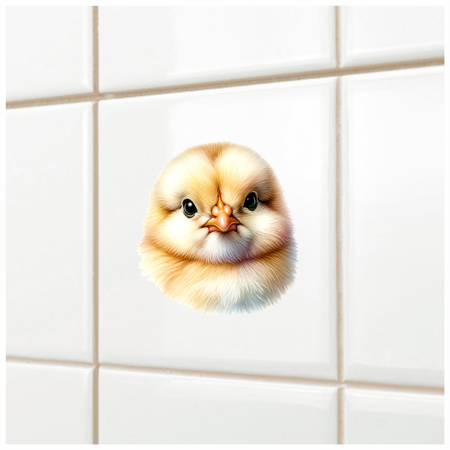 Yellow Chick Baby Face Close Vinyl Sticker Decal