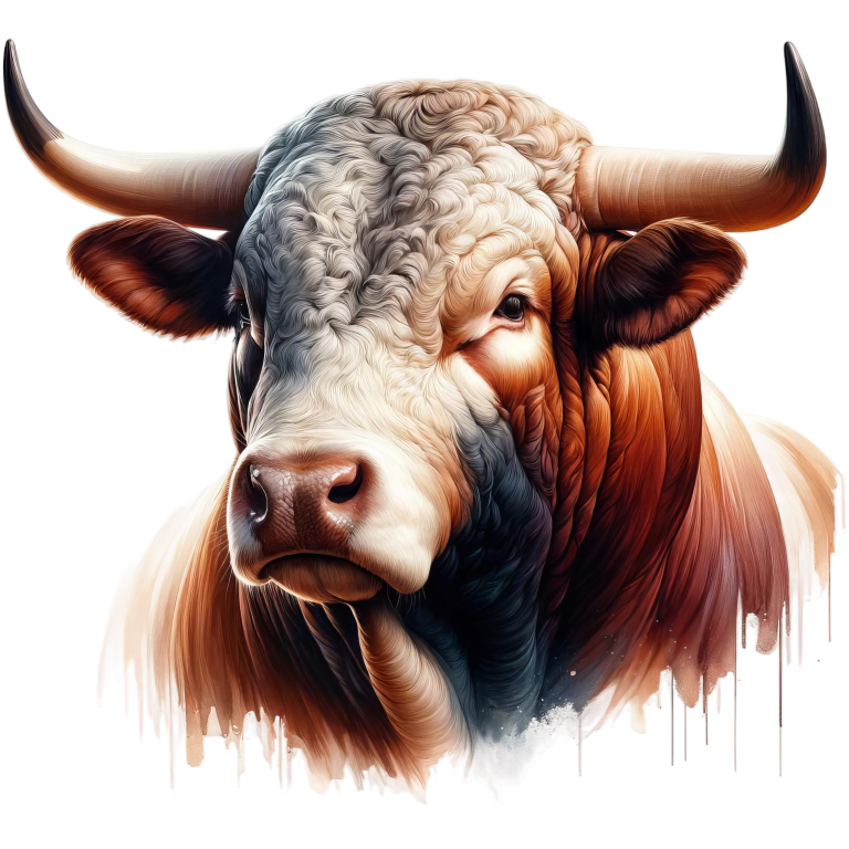 Brown White Bull Hereford Portrait Vinyl Sticker Decal