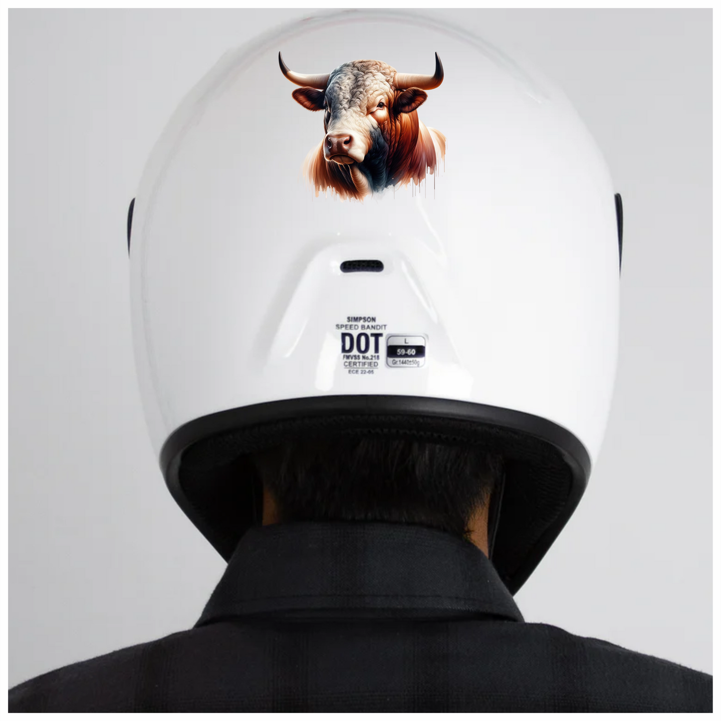 Brown White Bull Hereford Portrait Vinyl Sticker Decal