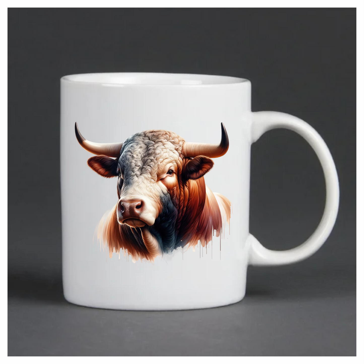 Brown White Bull Hereford Portrait Vinyl Sticker Decal