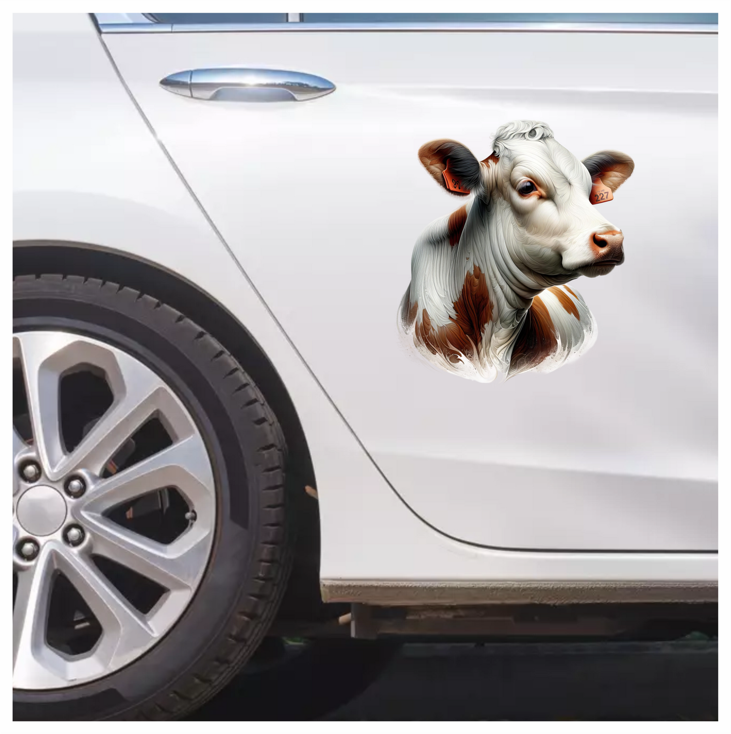 Brown White Cow Calf Dairy Vinyl Sticker Decal