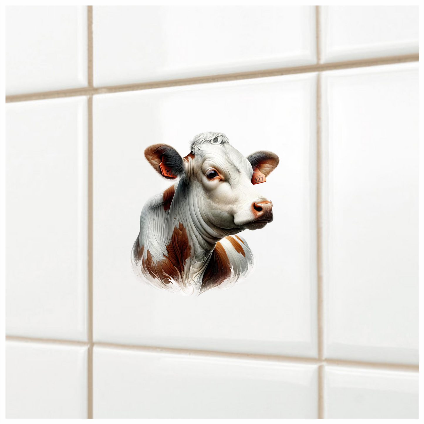 Brown White Cow Calf Dairy Vinyl Sticker Decal