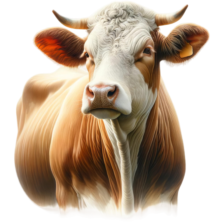 Brown White Cow Simmental Breed Vinyl Sticker Decal