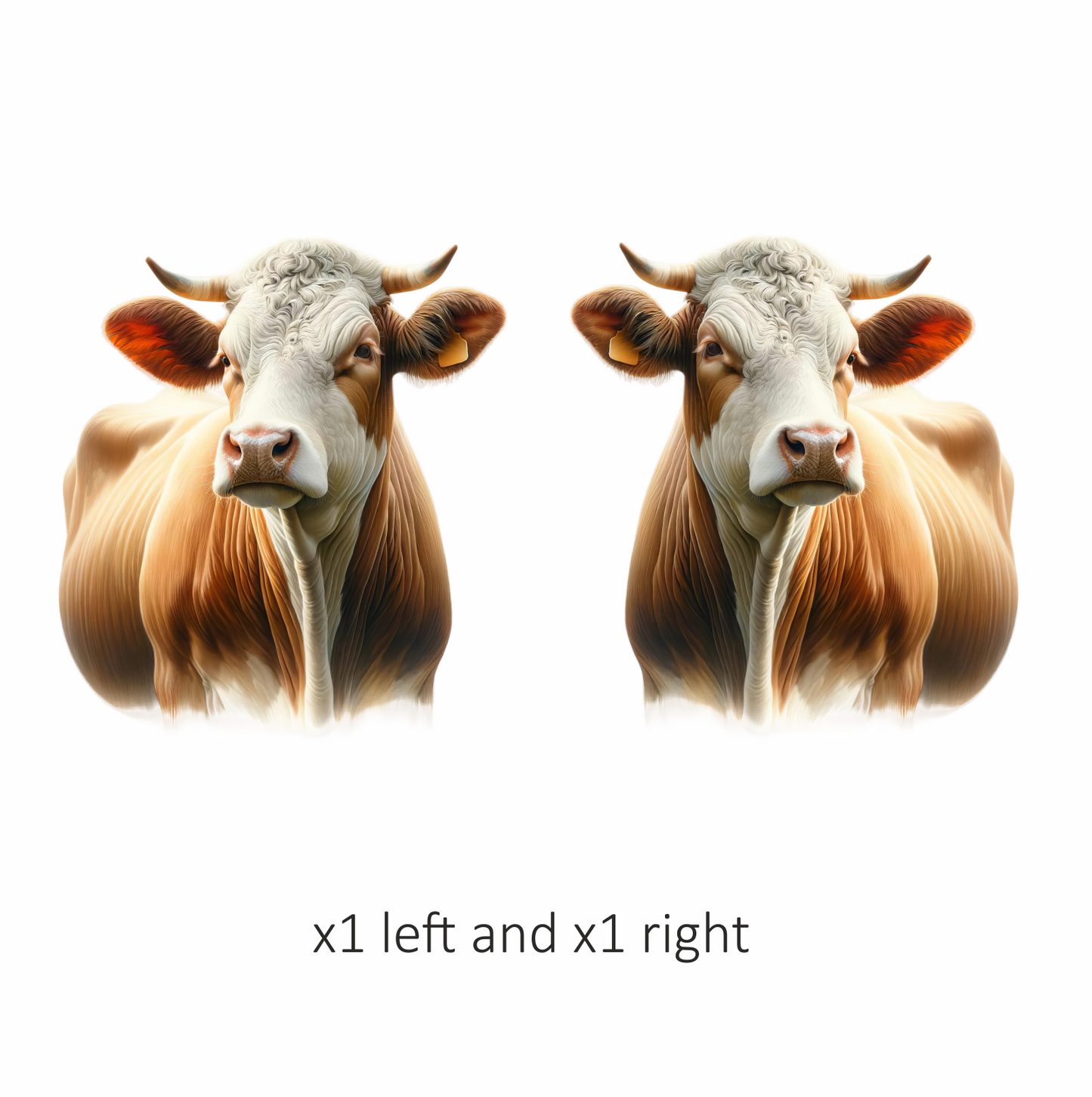 Brown White Cow Simmental Breed Vinyl Sticker Decal