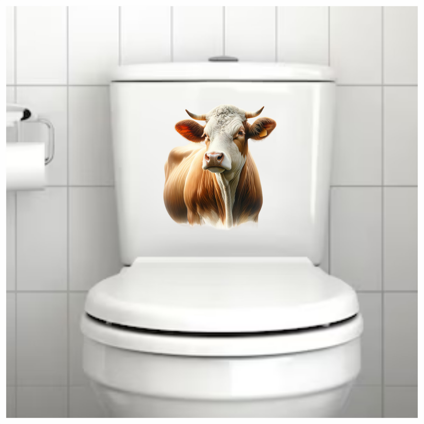 Brown White Cow Simmental Breed Vinyl Sticker Decal