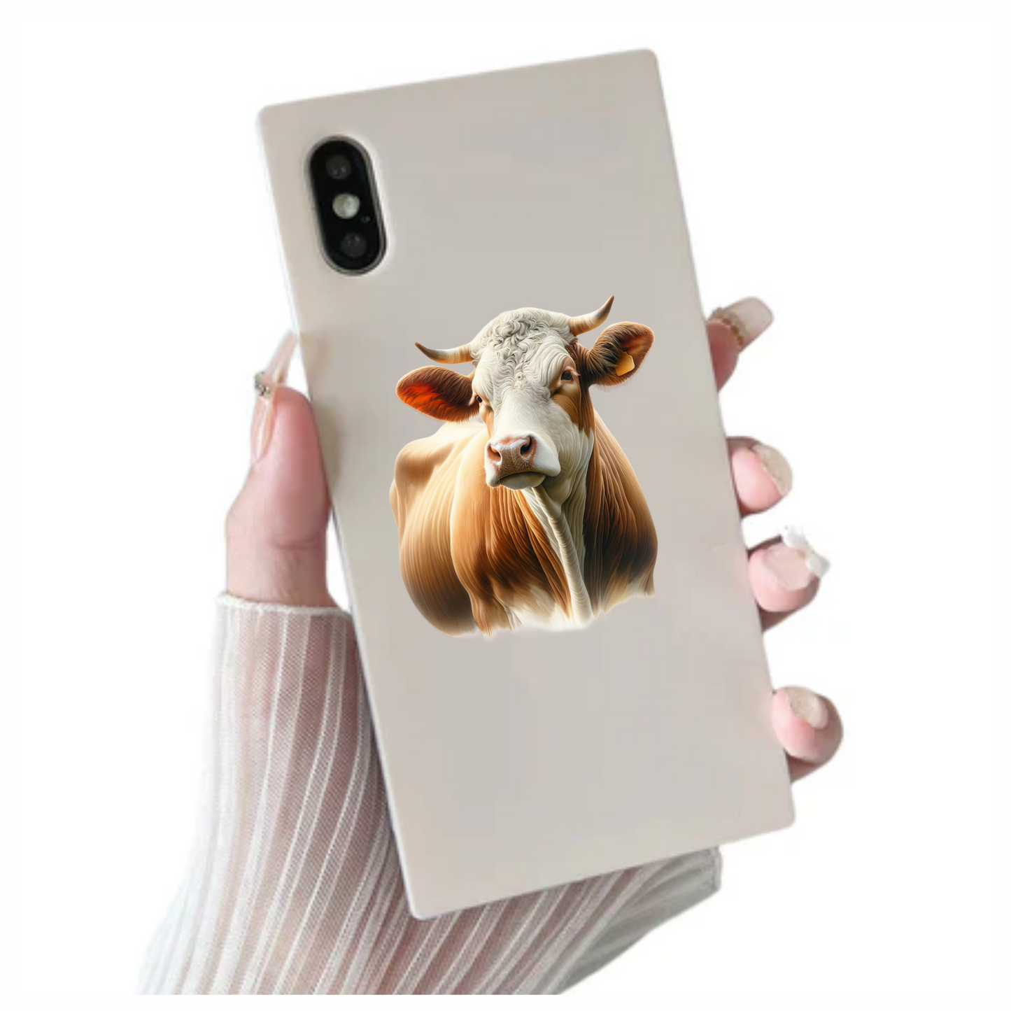 Brown White Cow Simmental Breed Vinyl Sticker Decal
