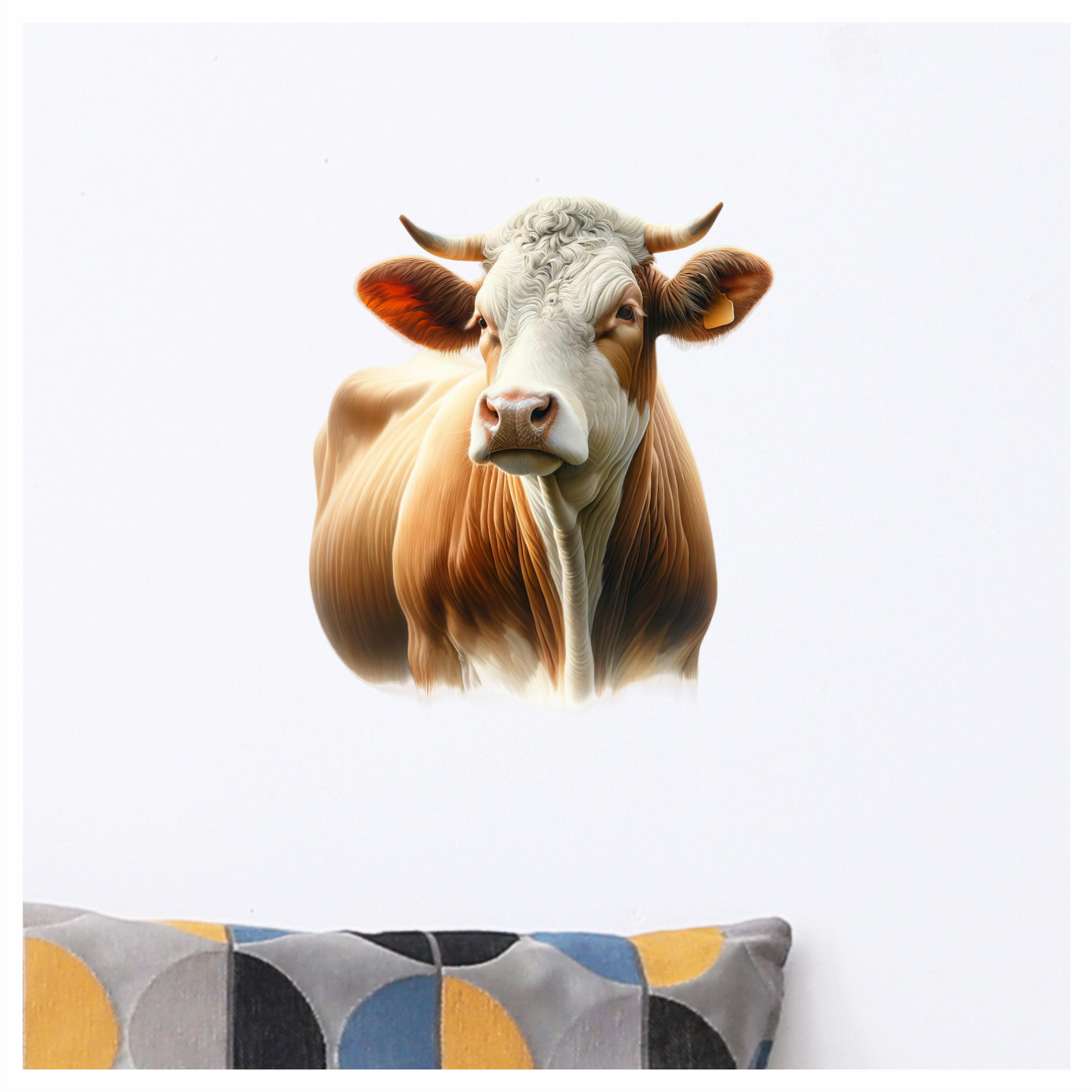Brown White Cow Simmental Breed Vinyl Sticker Decal