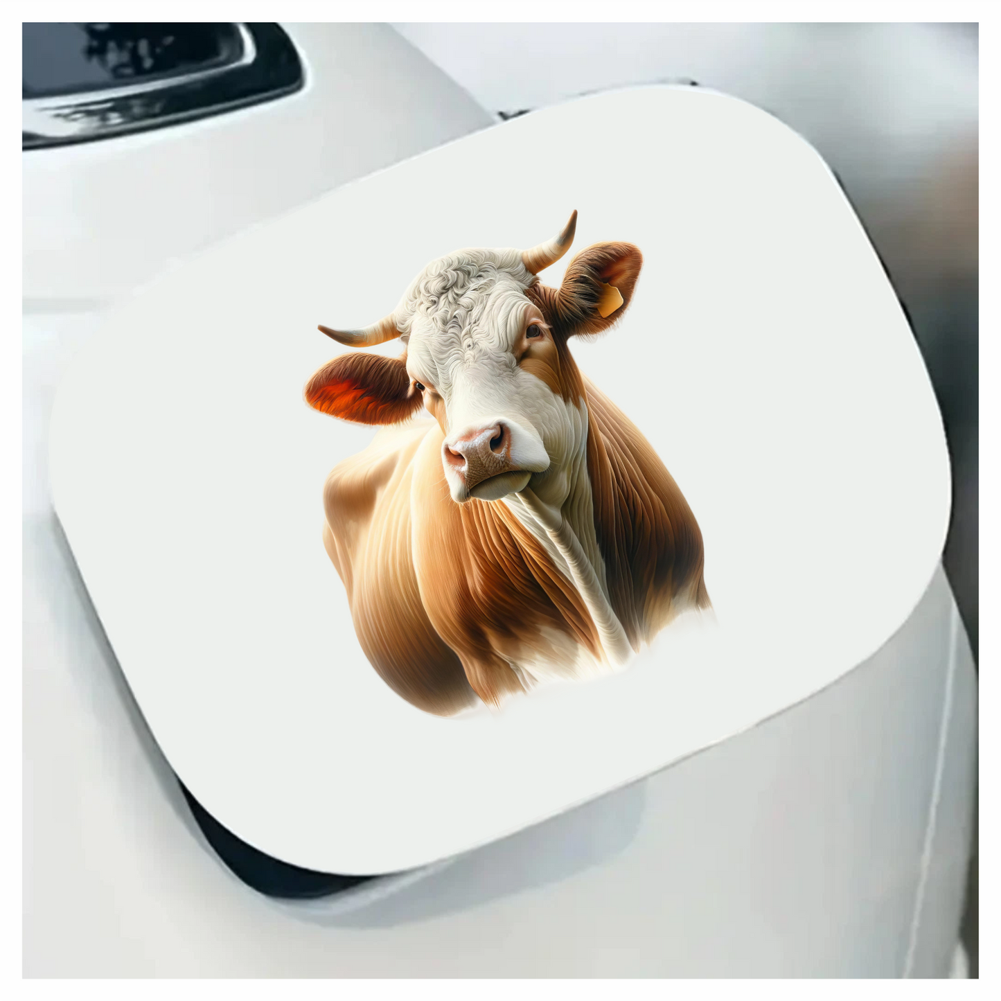 Brown White Cow Simmental Breed Vinyl Sticker Decal