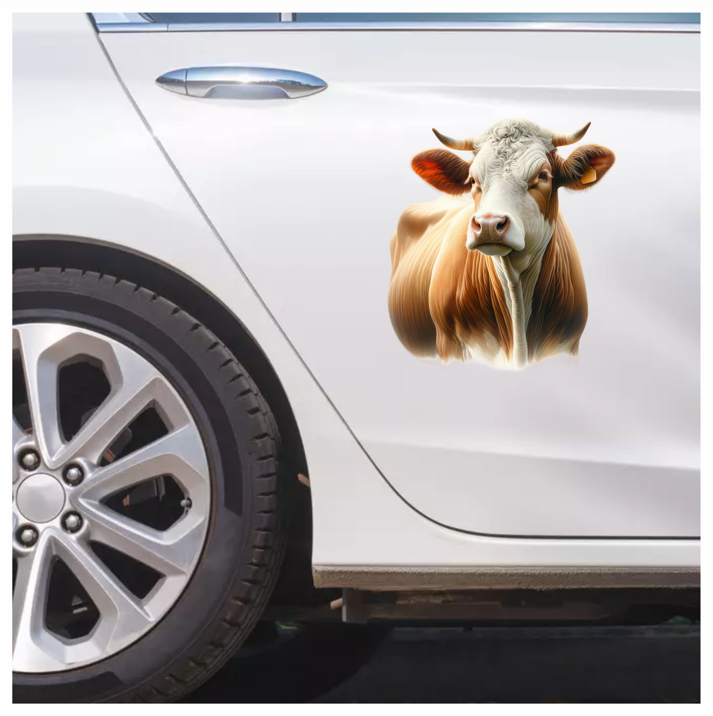 Brown White Cow Simmental Breed Vinyl Sticker Decal