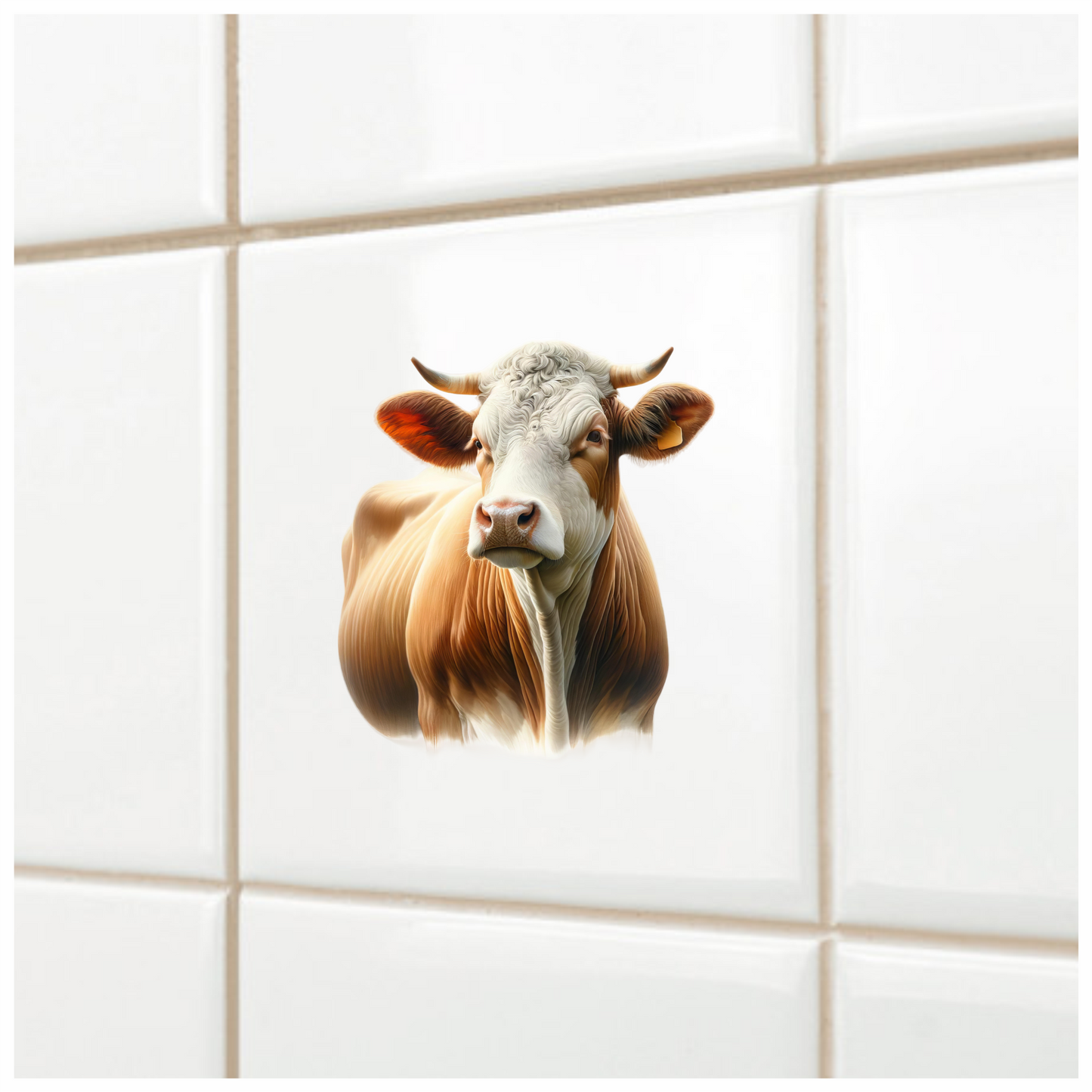 Brown White Cow Simmental Breed Vinyl Sticker Decal