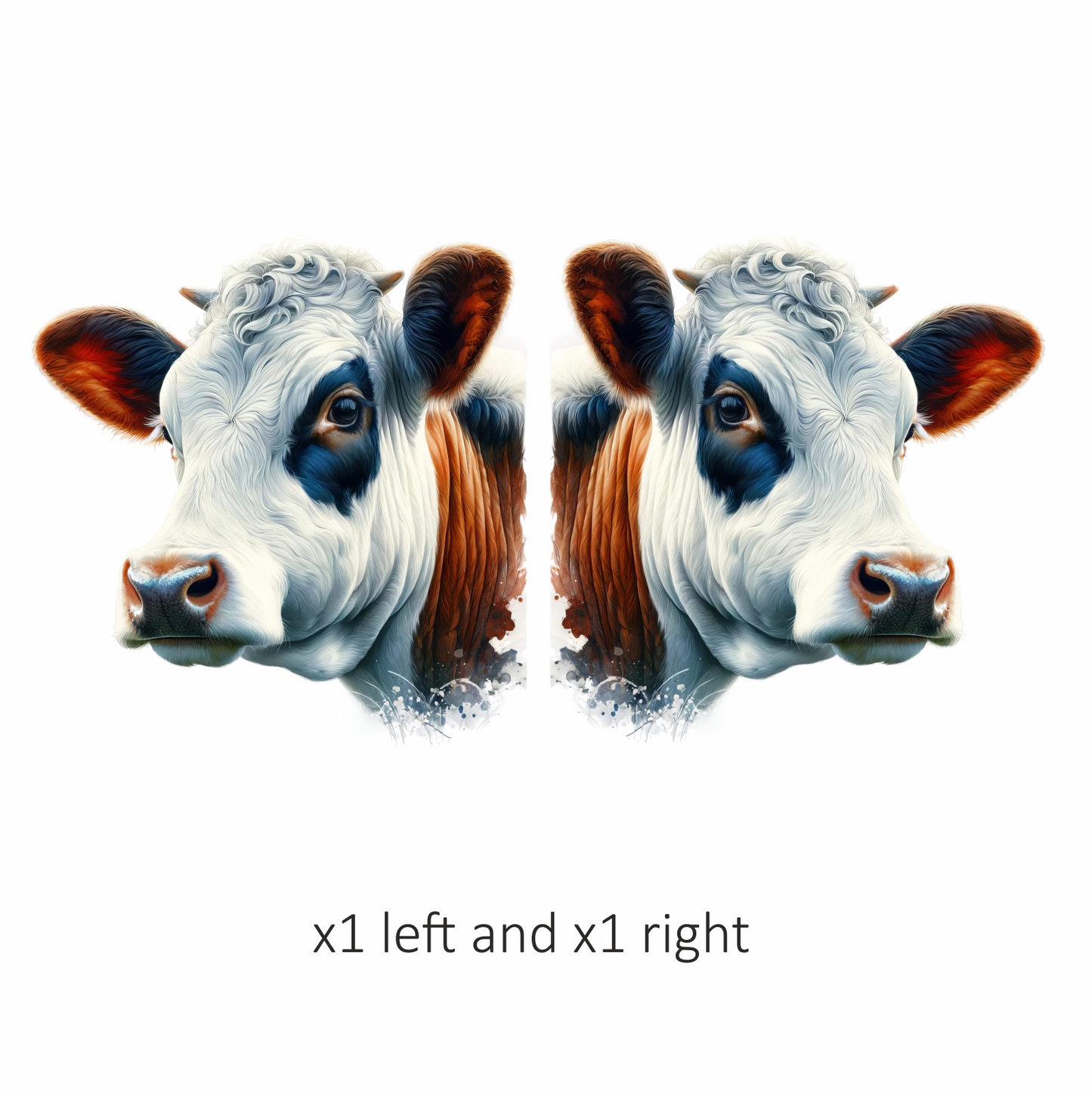White Cow Dairy Breed Portrait Vinyl Sticker Decal