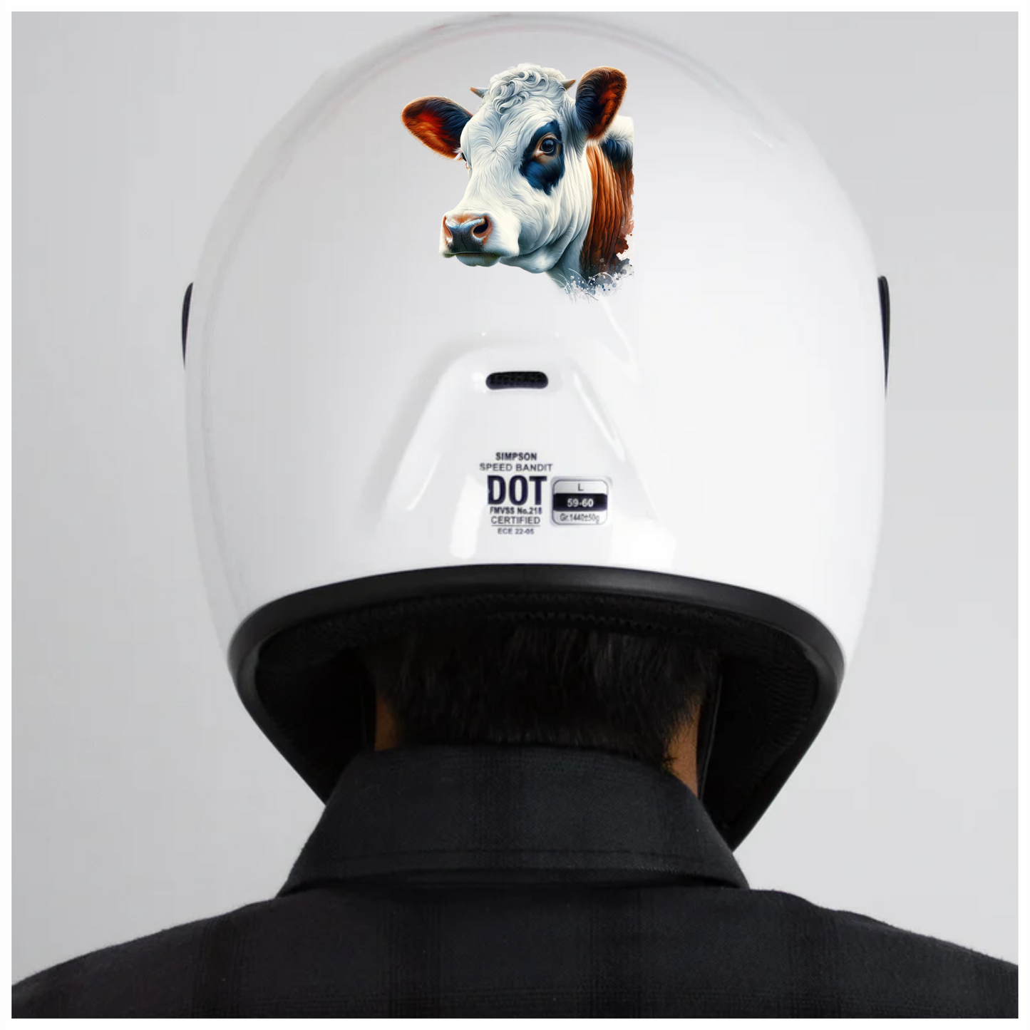 White Cow Dairy Breed Portrait Vinyl Sticker Decal
