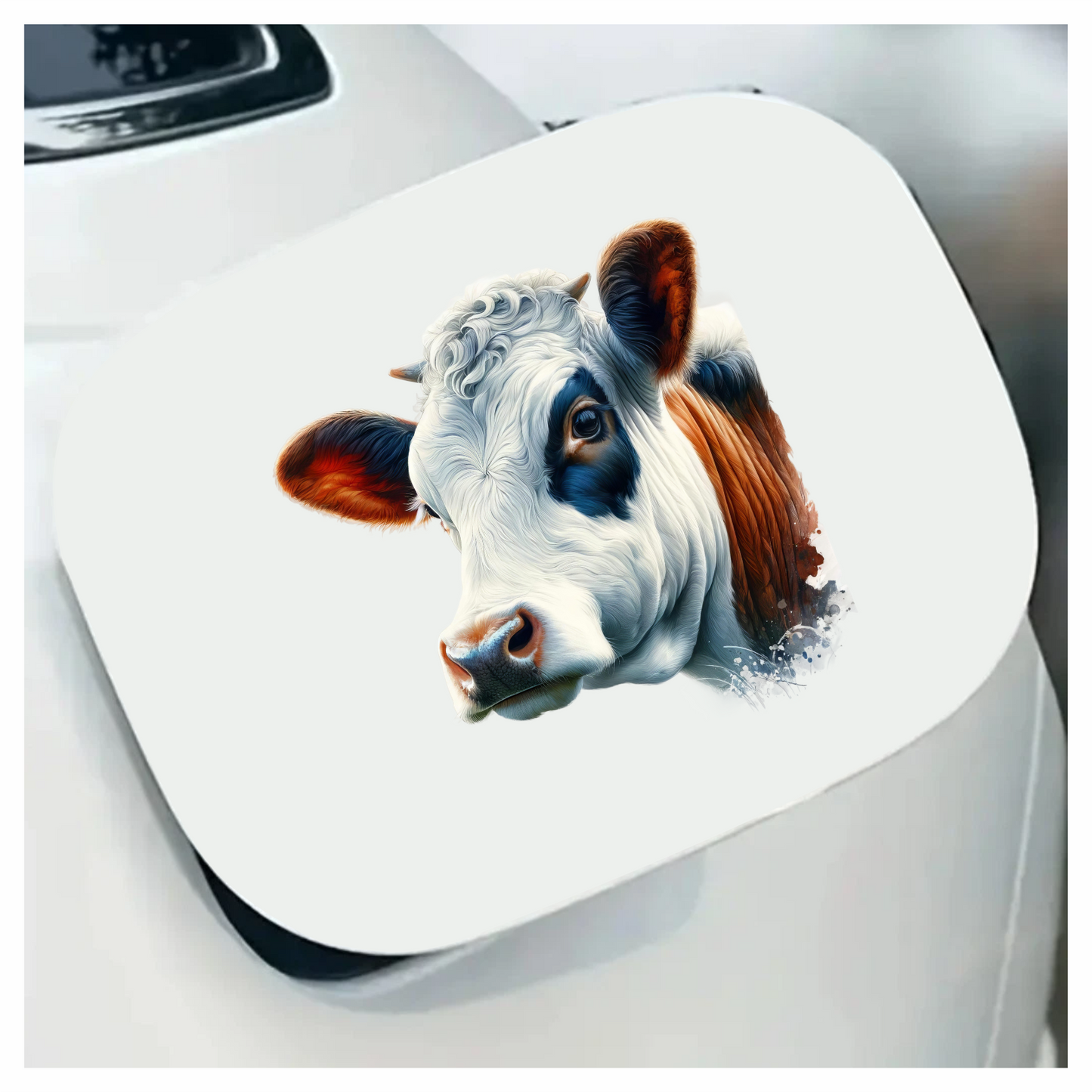White Cow Dairy Breed Portrait Vinyl Sticker Decal
