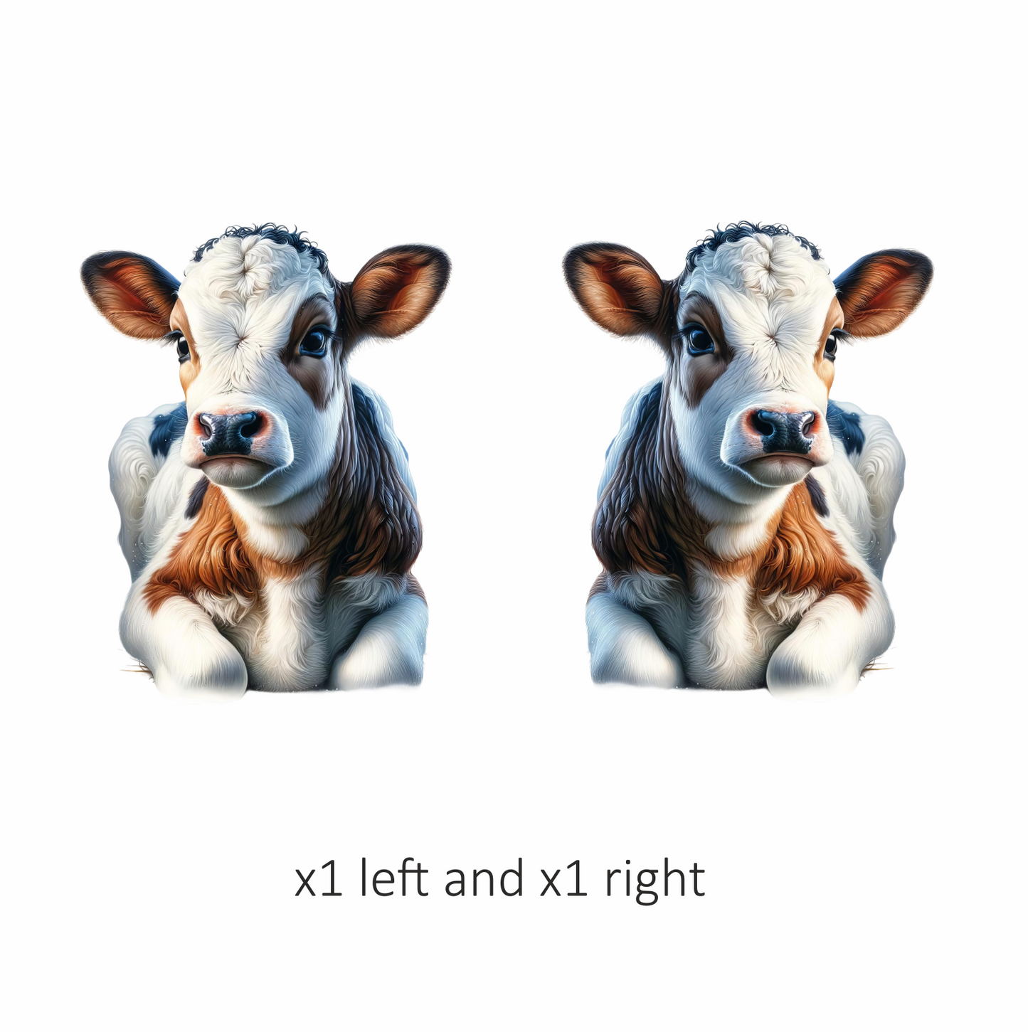 Brown White Calf Sitting Peaceful Vinyl Sticker Decal