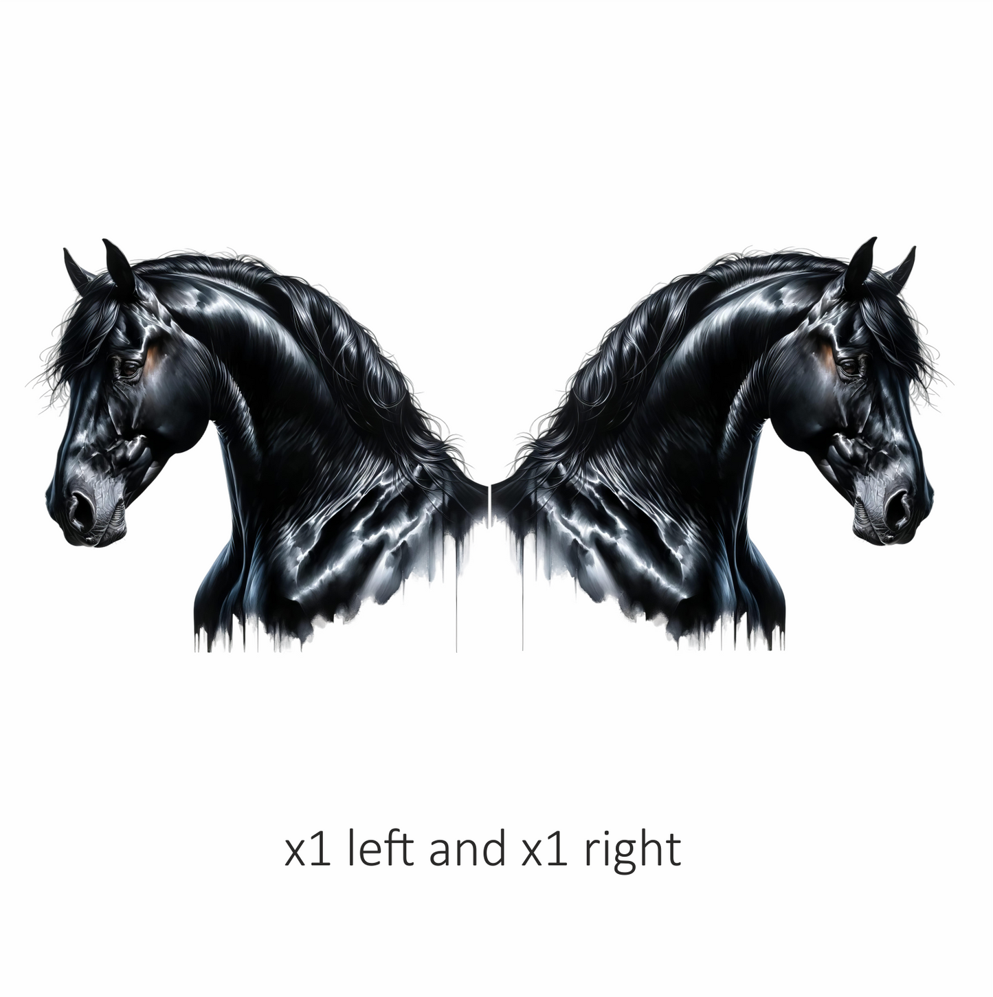 Black Horse Stallion Head Portrait Vinyl Sticker Decal