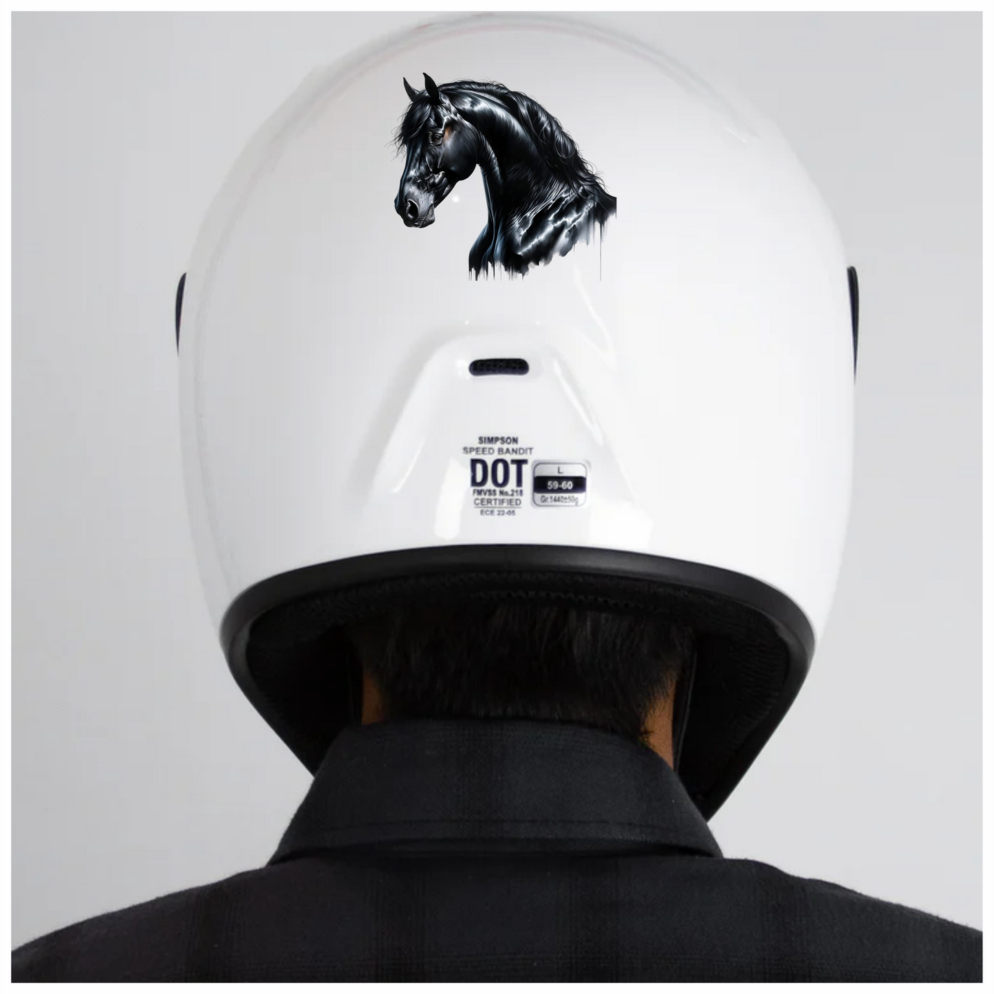 Black Horse Stallion Head Portrait Vinyl Sticker Decal