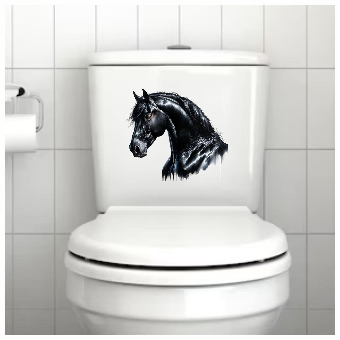 Black Horse Stallion Head Portrait Vinyl Sticker Decal