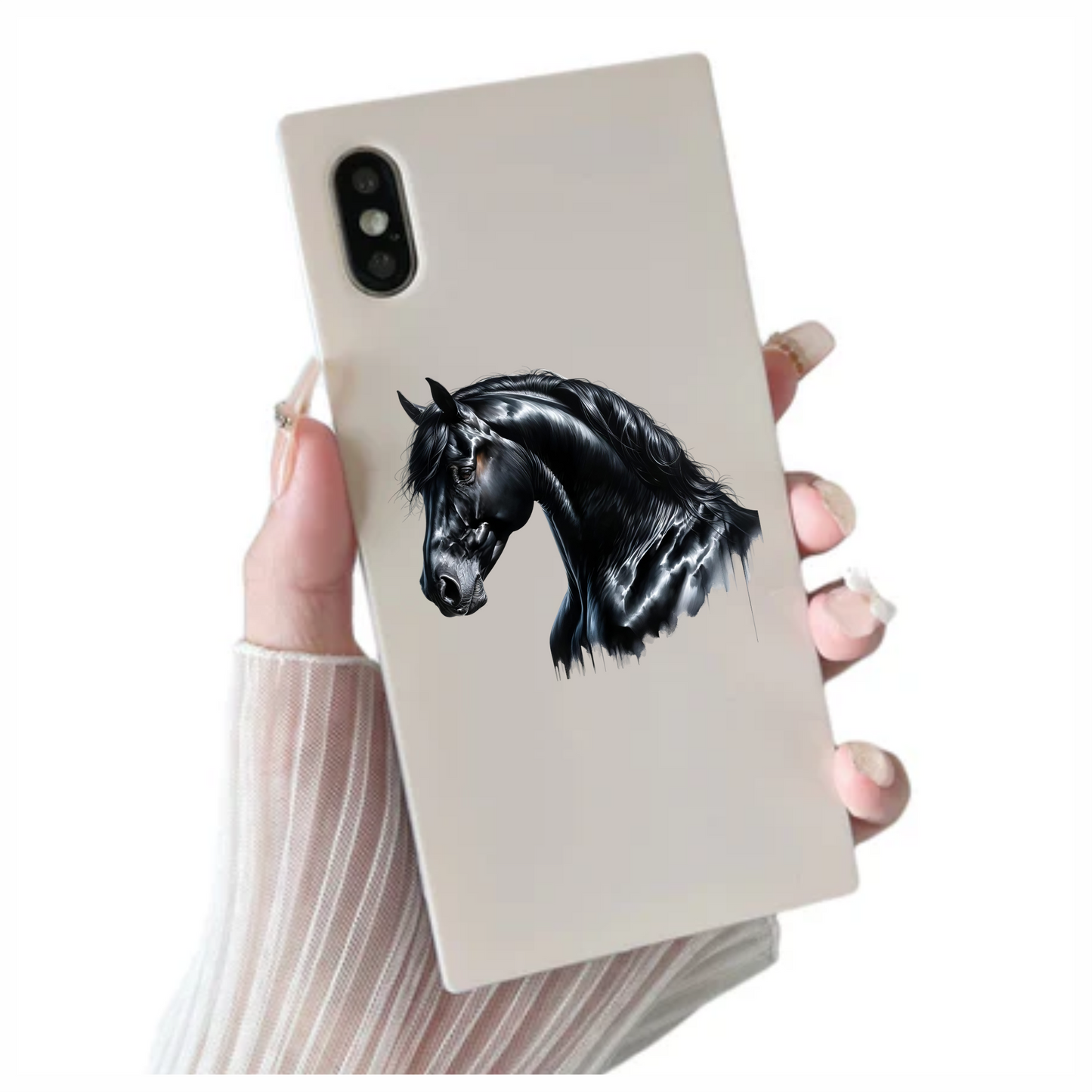 Black Horse Stallion Head Portrait Vinyl Sticker Decal