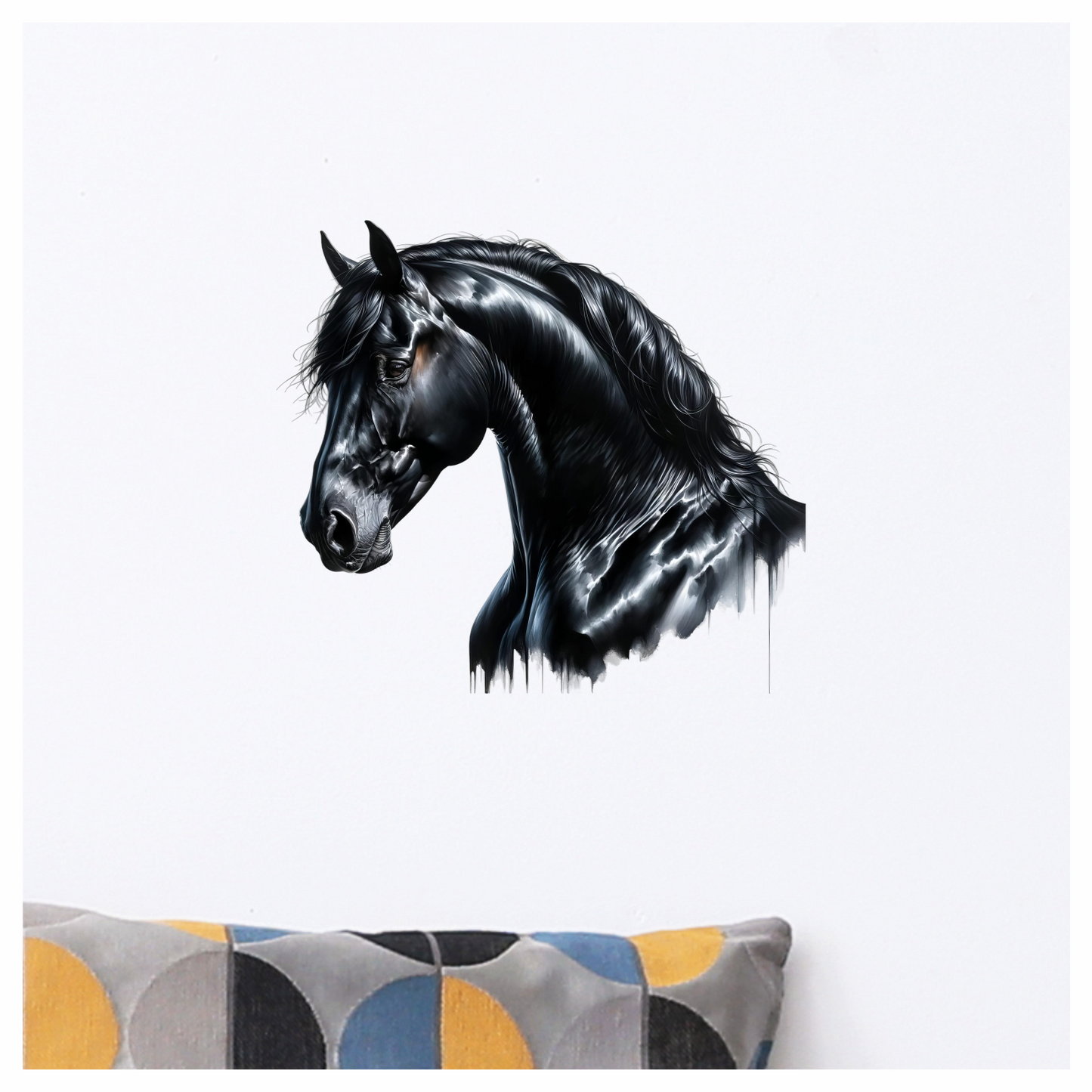 Black Horse Stallion Head Portrait Vinyl Sticker Decal