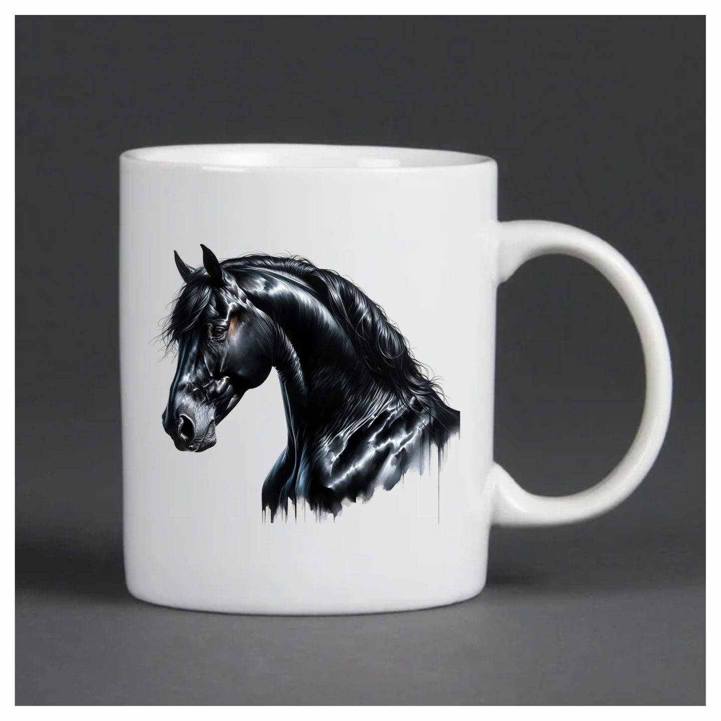 Black Horse Stallion Head Portrait Vinyl Sticker Decal