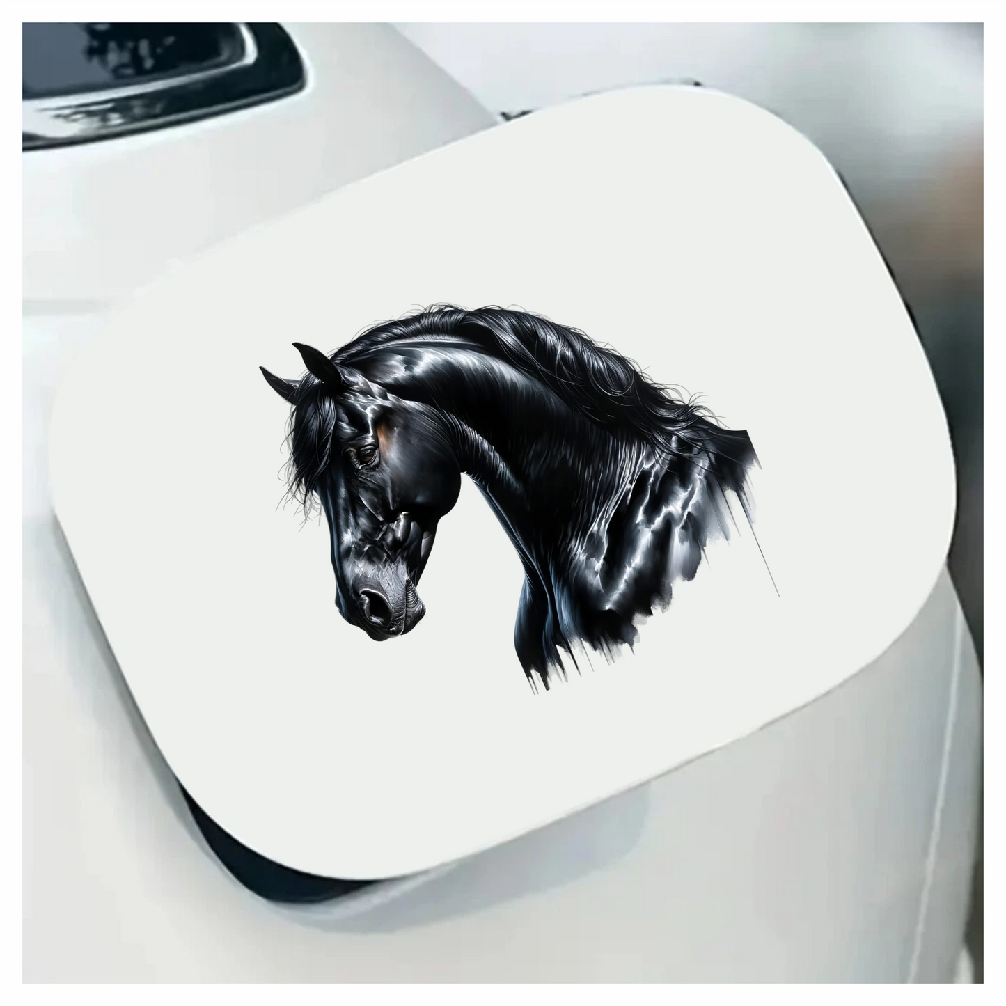 Black Horse Stallion Head Portrait Vinyl Sticker Decal
