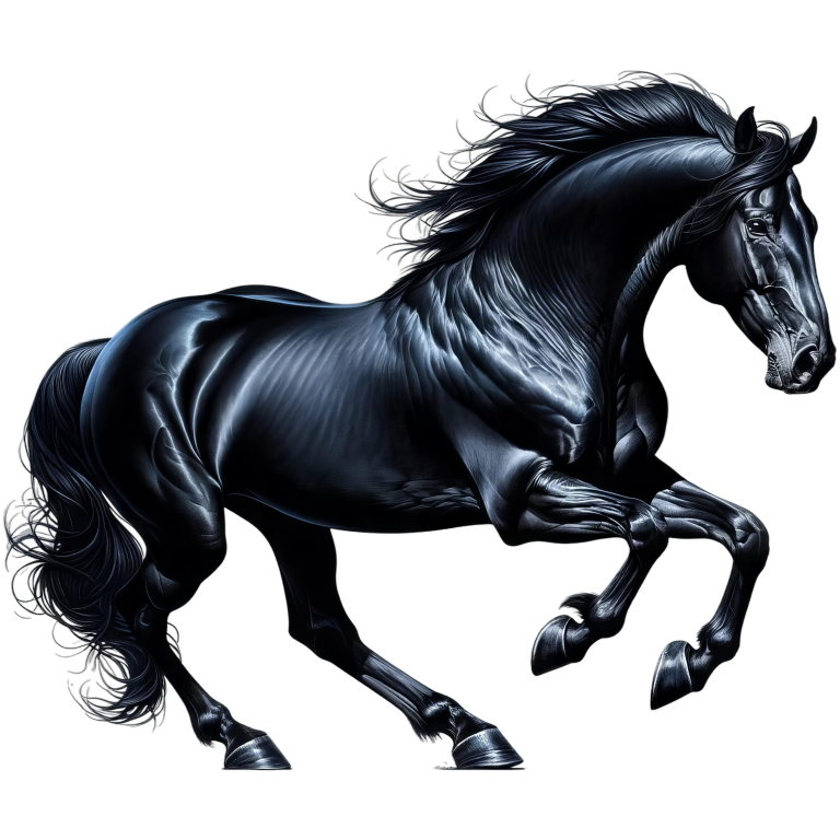 Black Horse Stallion Running Strong Vinyl Sticker Decal