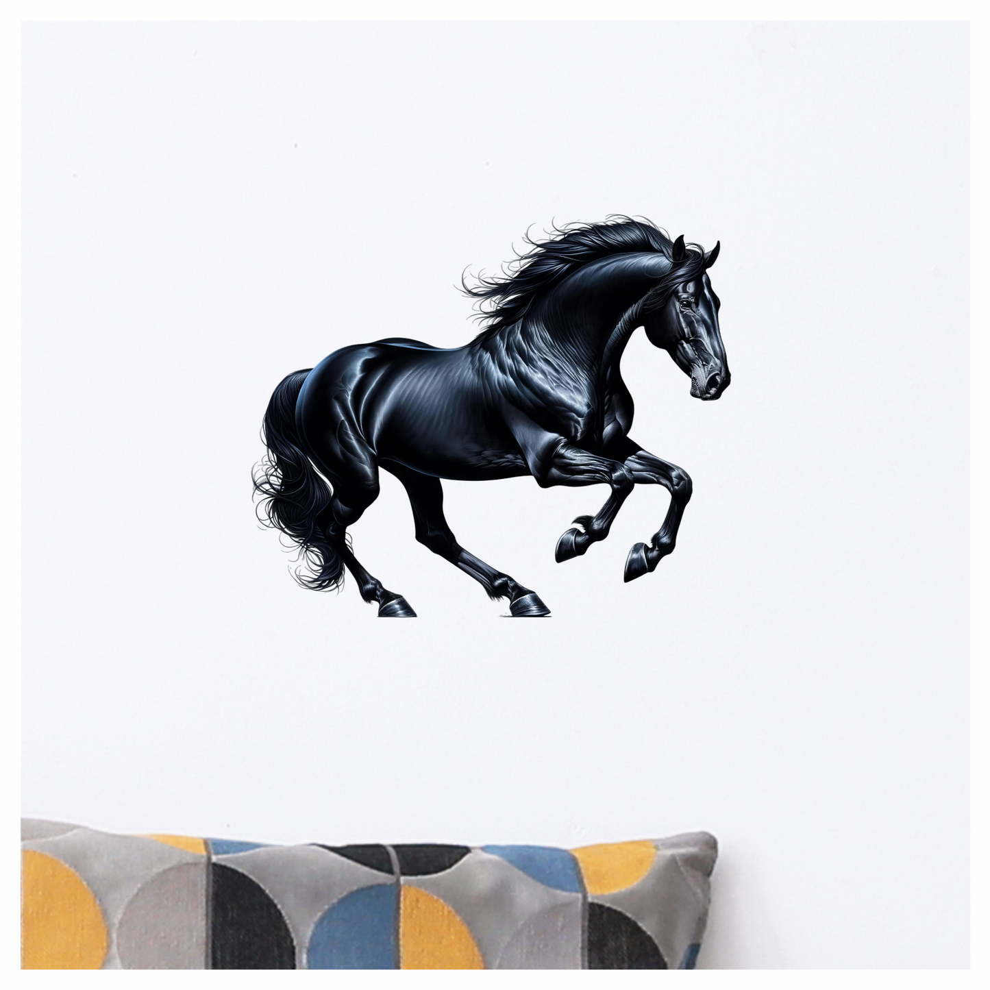 Black Horse Stallion Running Strong Vinyl Sticker Decal