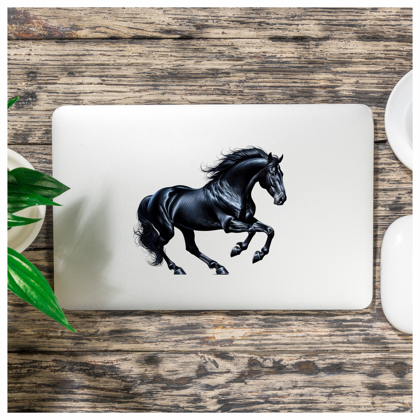 Black Horse Stallion Running Strong Vinyl Sticker Decal