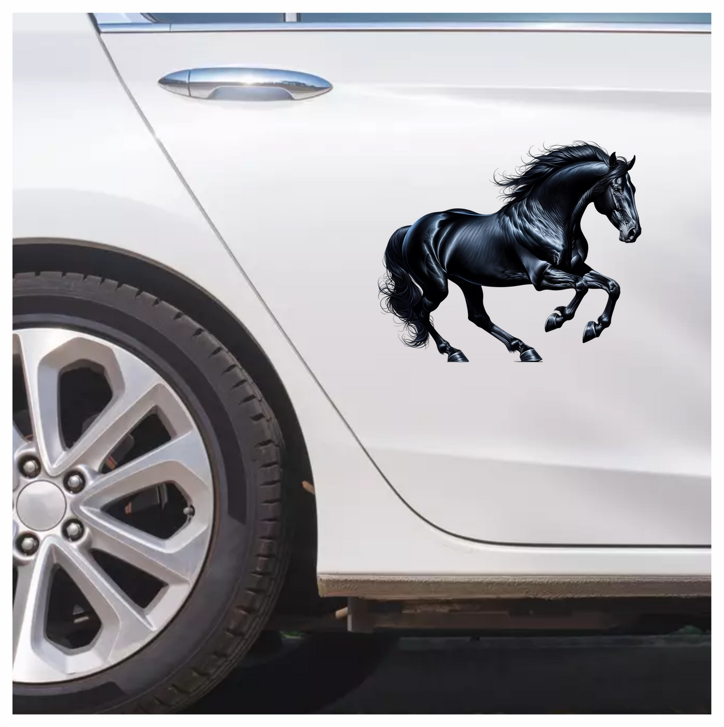 Black Horse Stallion Running Strong Vinyl Sticker Decal
