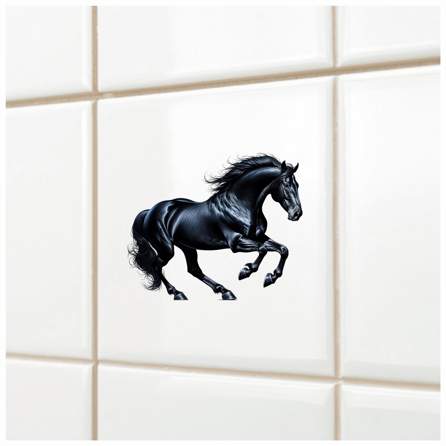 Black Horse Stallion Running Strong Vinyl Sticker Decal