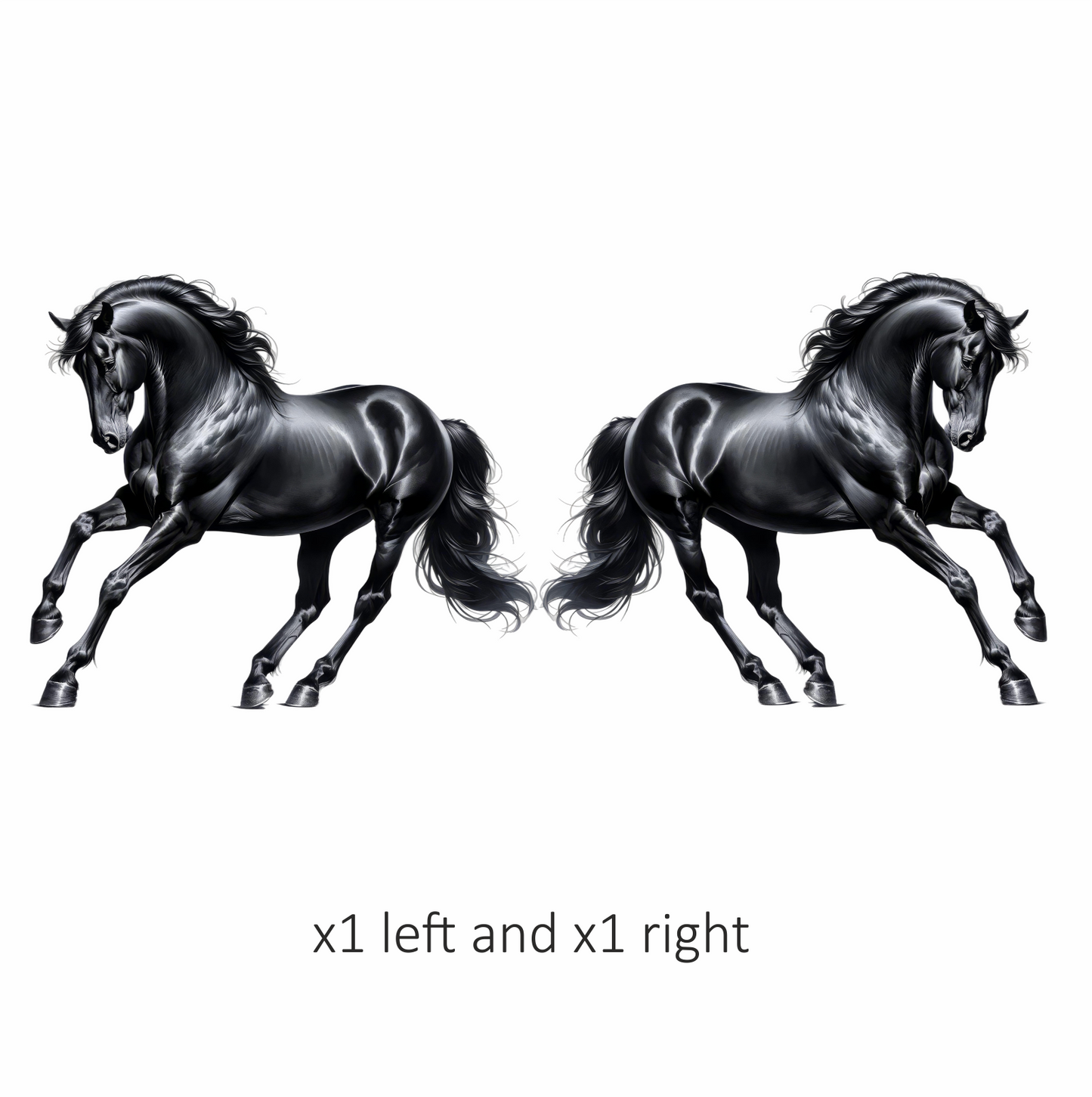 Black Horse Stallion Strong Running Vinyl Sticker Decal