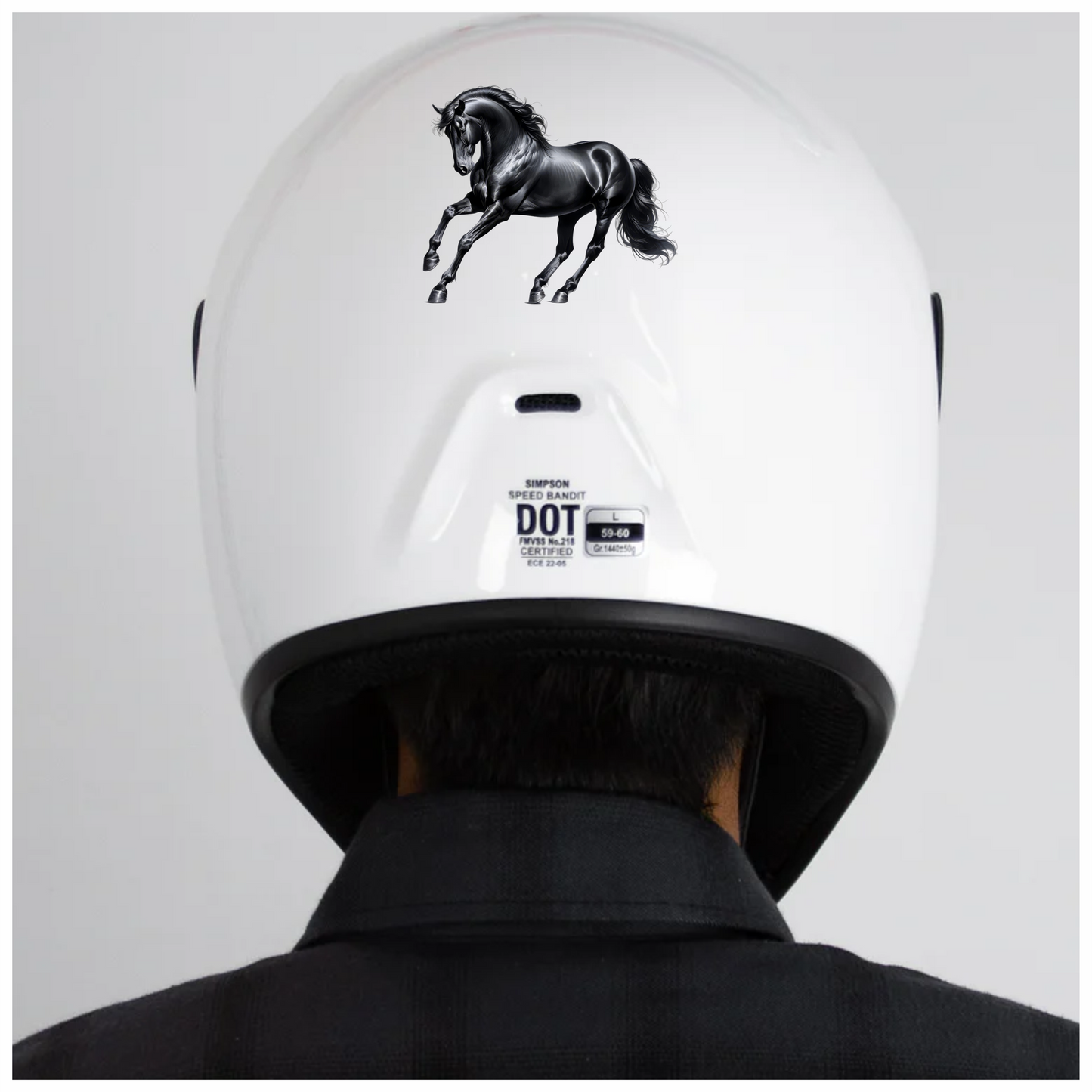Black Horse Stallion Strong Running Vinyl Sticker Decal