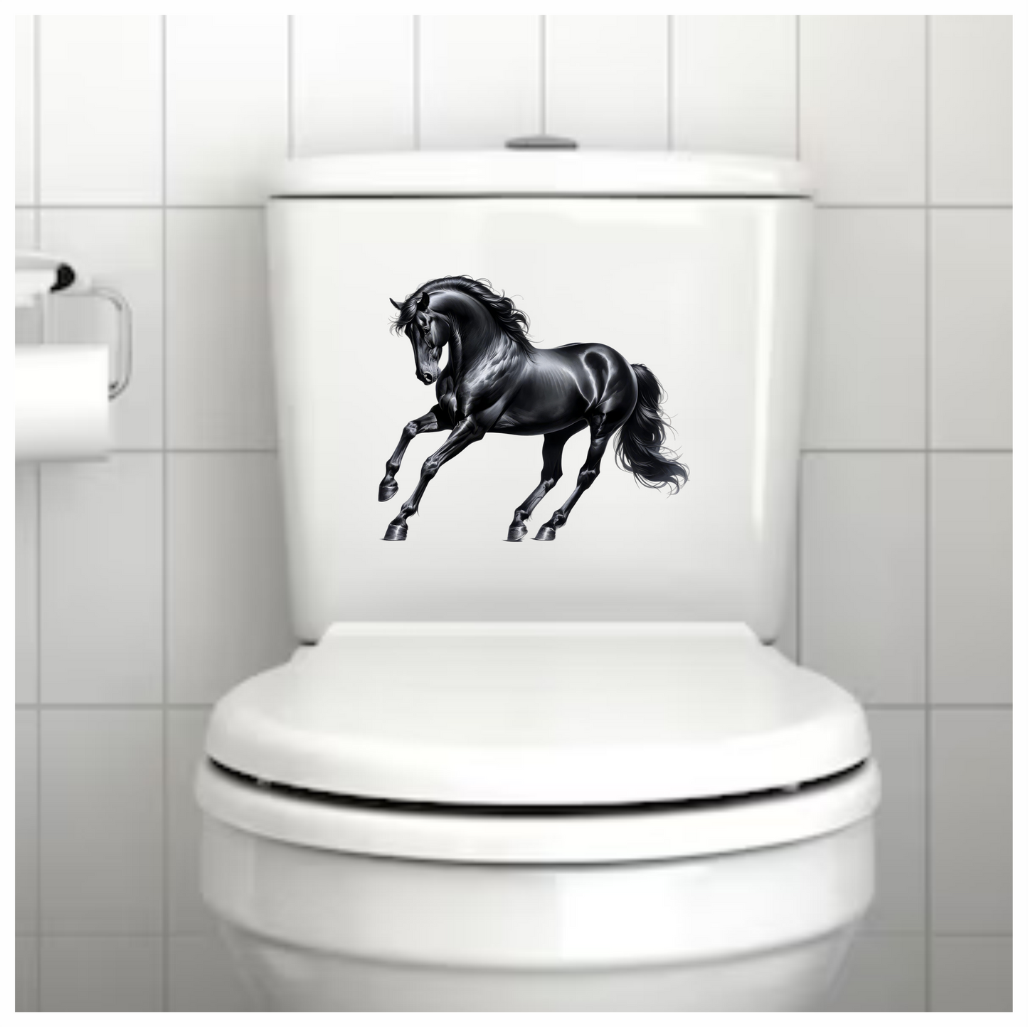 Black Horse Stallion Strong Running Vinyl Sticker Decal