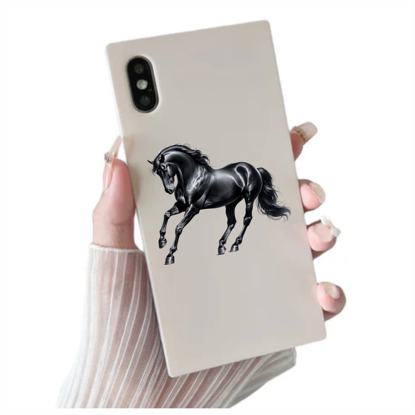 Black Horse Stallion Strong Running Vinyl Sticker Decal