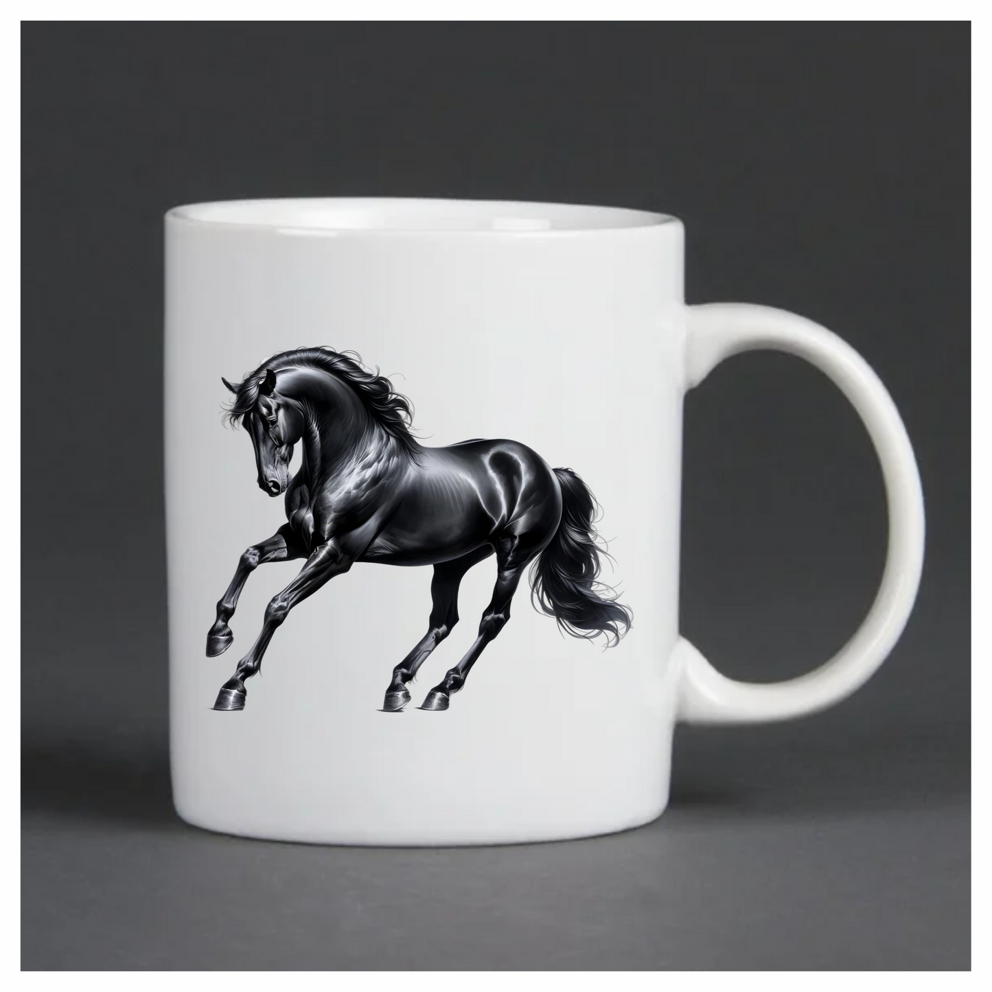 Black Horse Stallion Strong Running Vinyl Sticker Decal