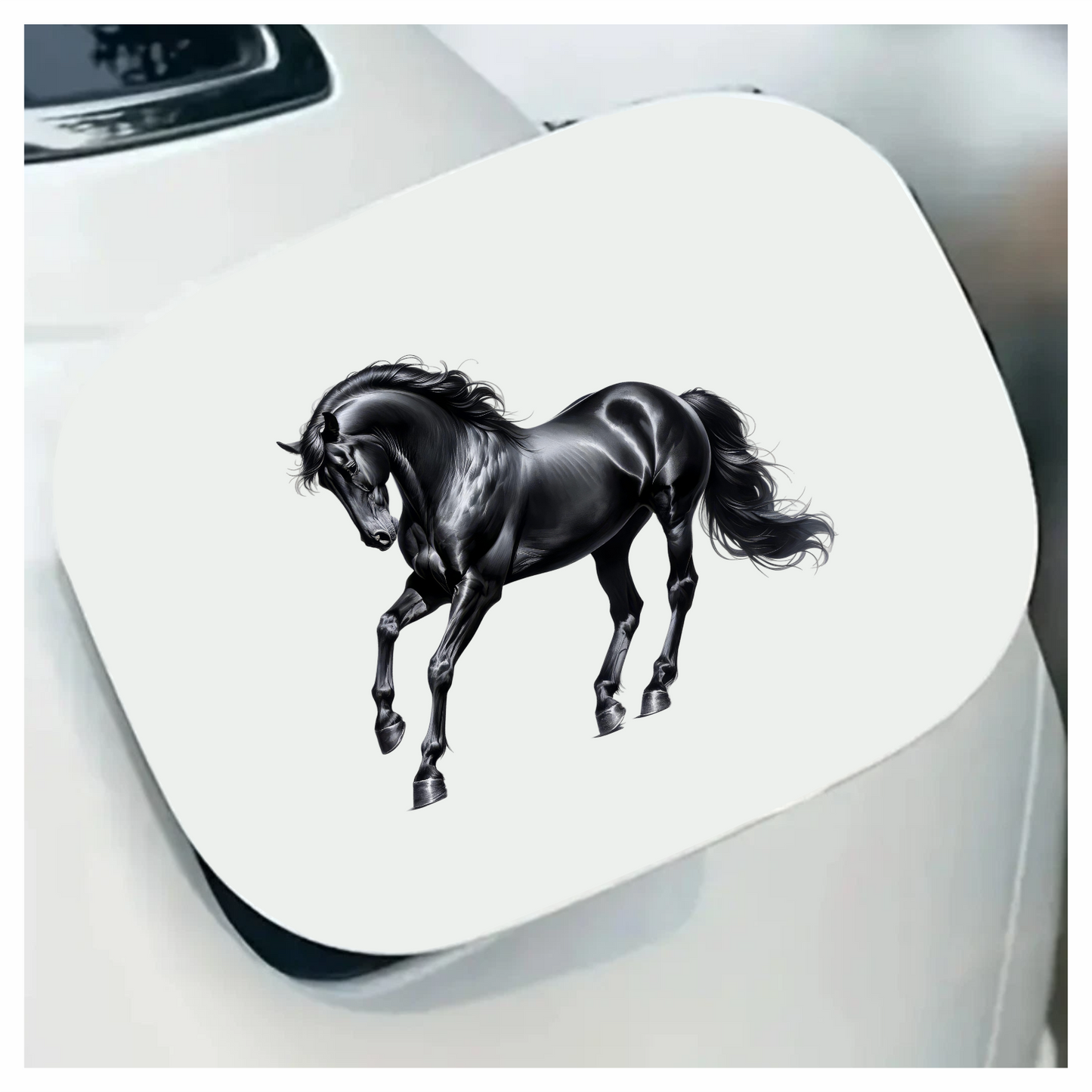 Black Horse Stallion Strong Running Vinyl Sticker Decal