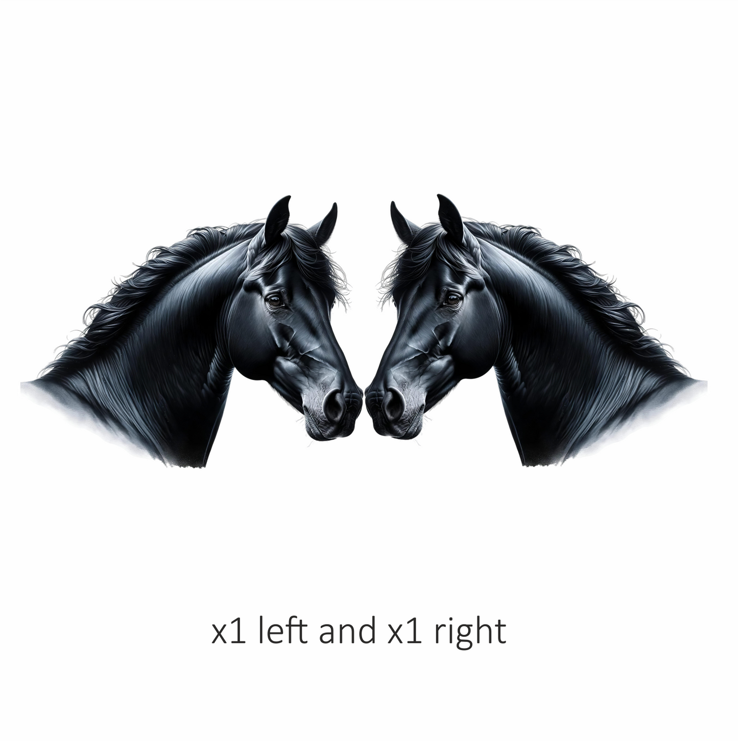 Black Horse Head Portrait Realistic Vinyl Sticker Decal