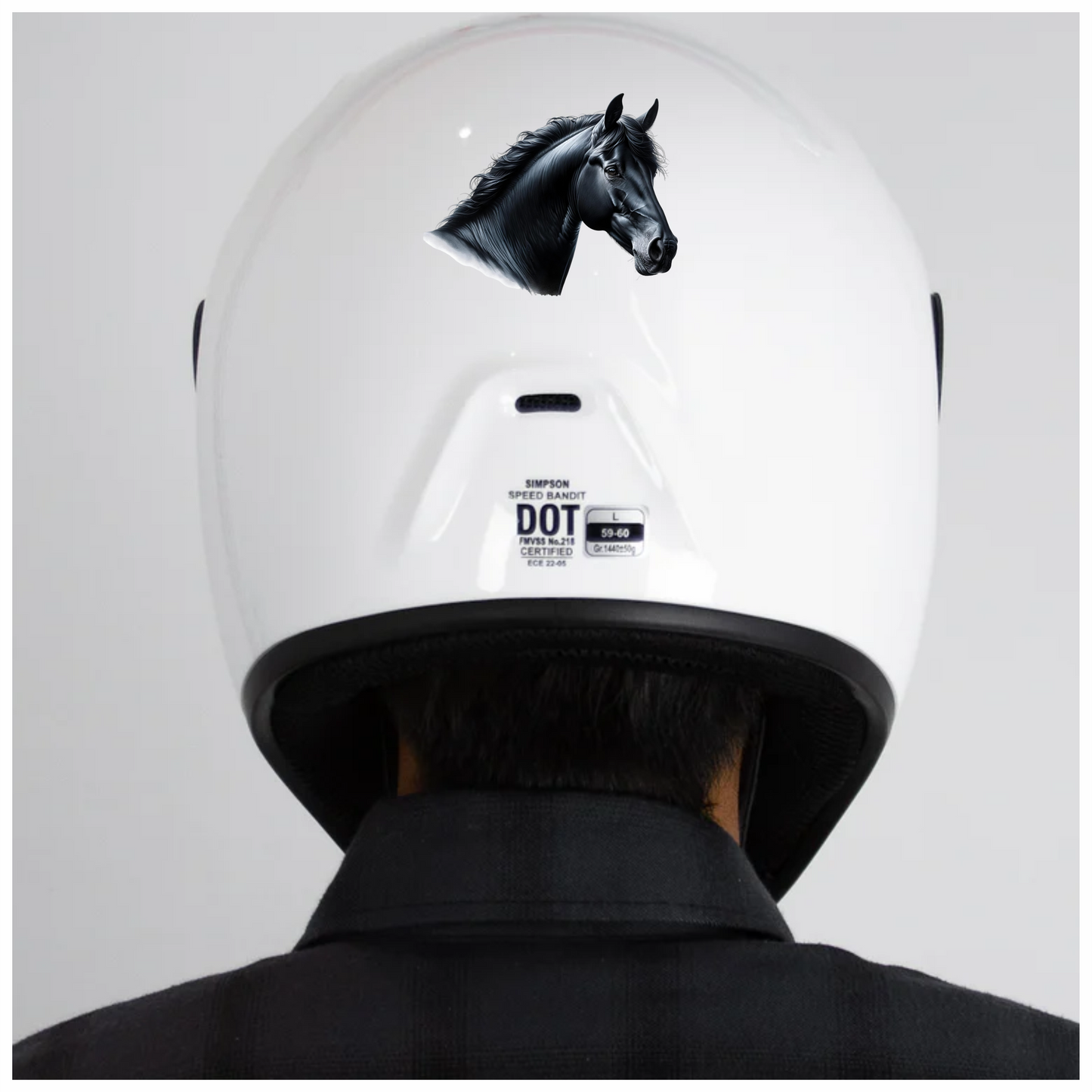 Black Horse Head Portrait Realistic Vinyl Sticker Decal