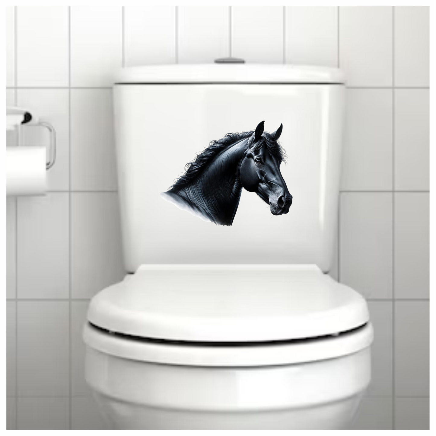Black Horse Head Portrait Realistic Vinyl Sticker Decal
