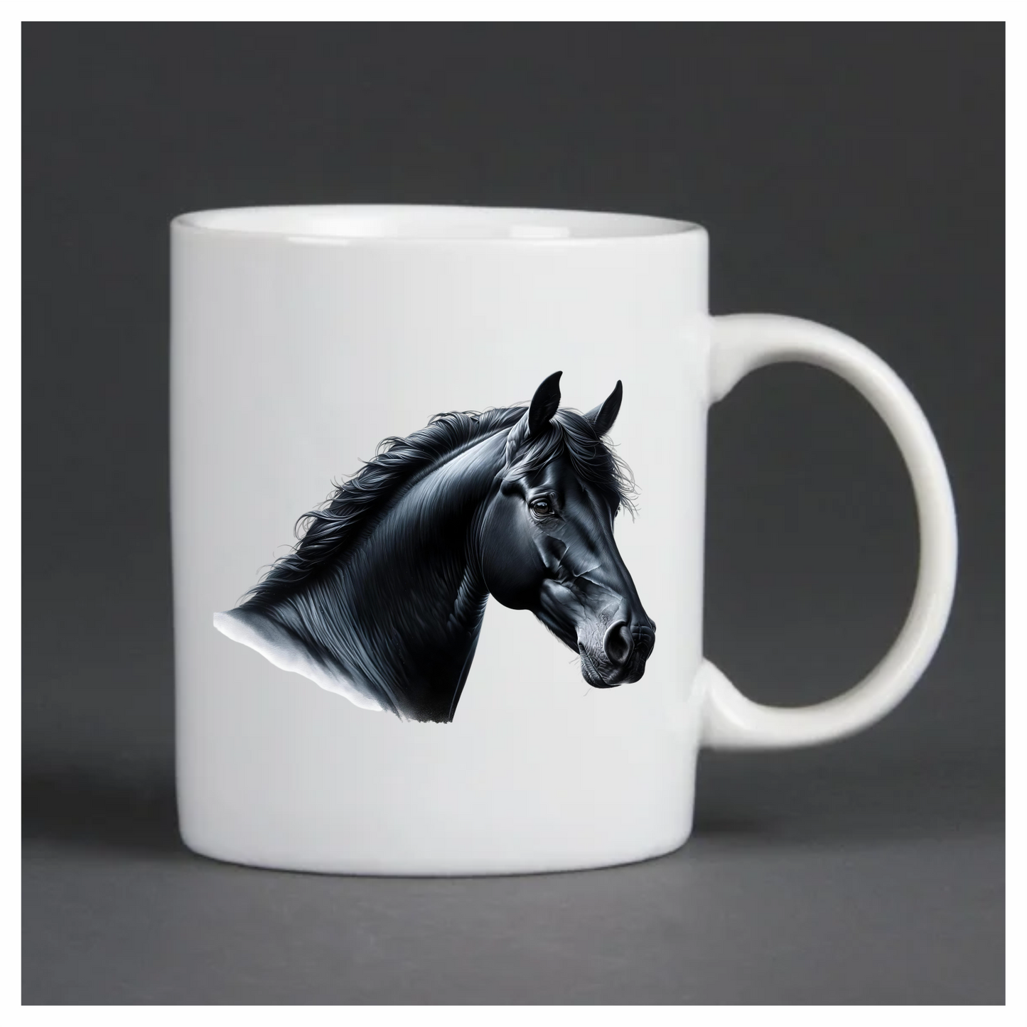 Black Horse Head Portrait Realistic Vinyl Sticker Decal