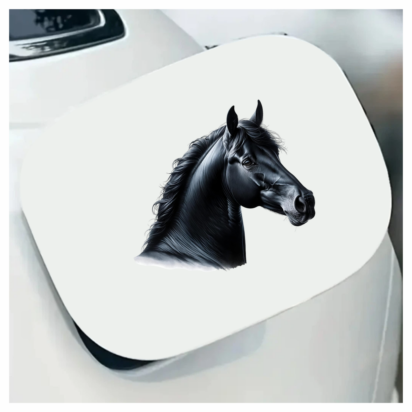 Black Horse Head Portrait Realistic Vinyl Sticker Decal