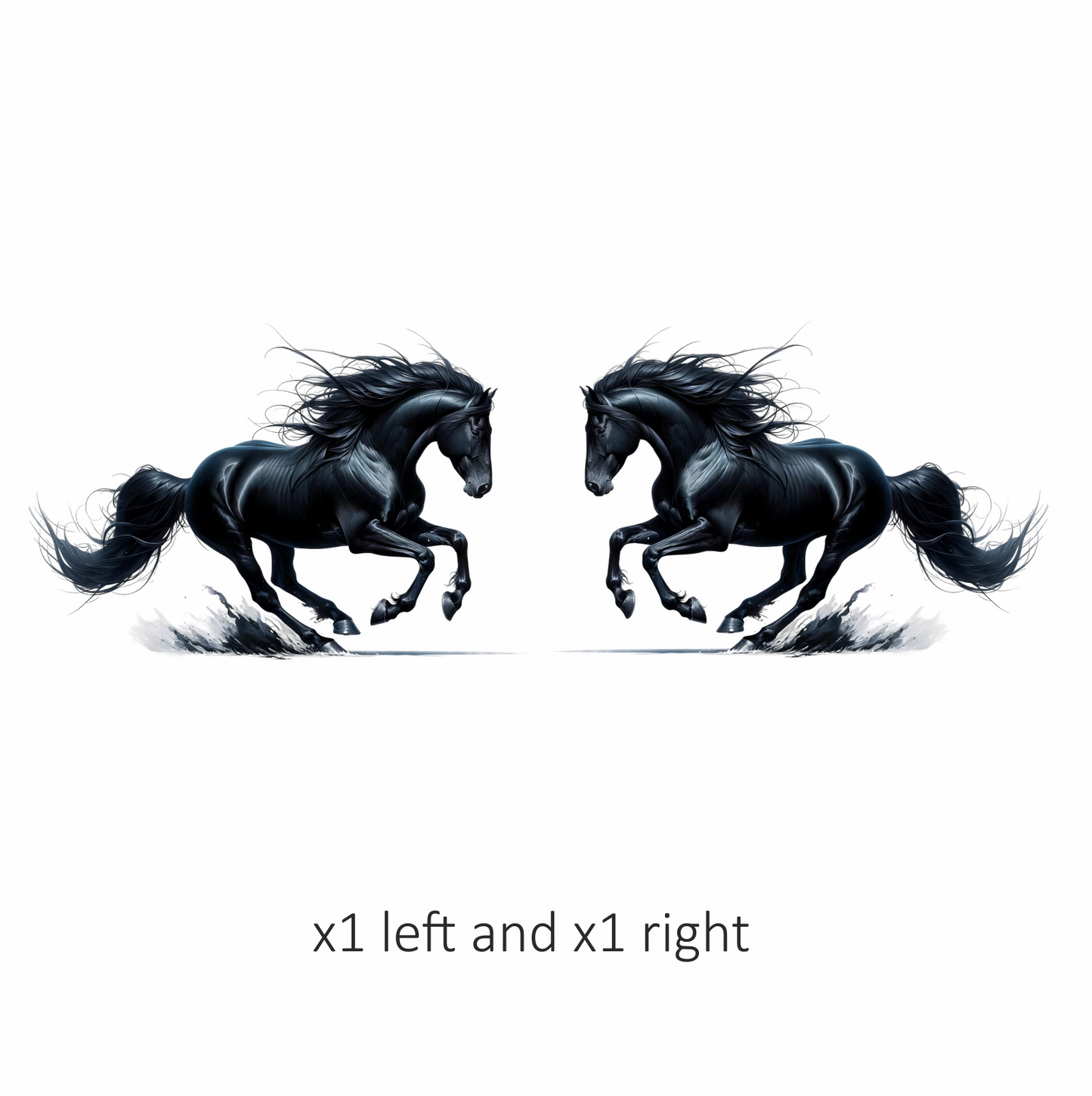 Black Running Horse Stallion Splash Vinyl Sticker Decal