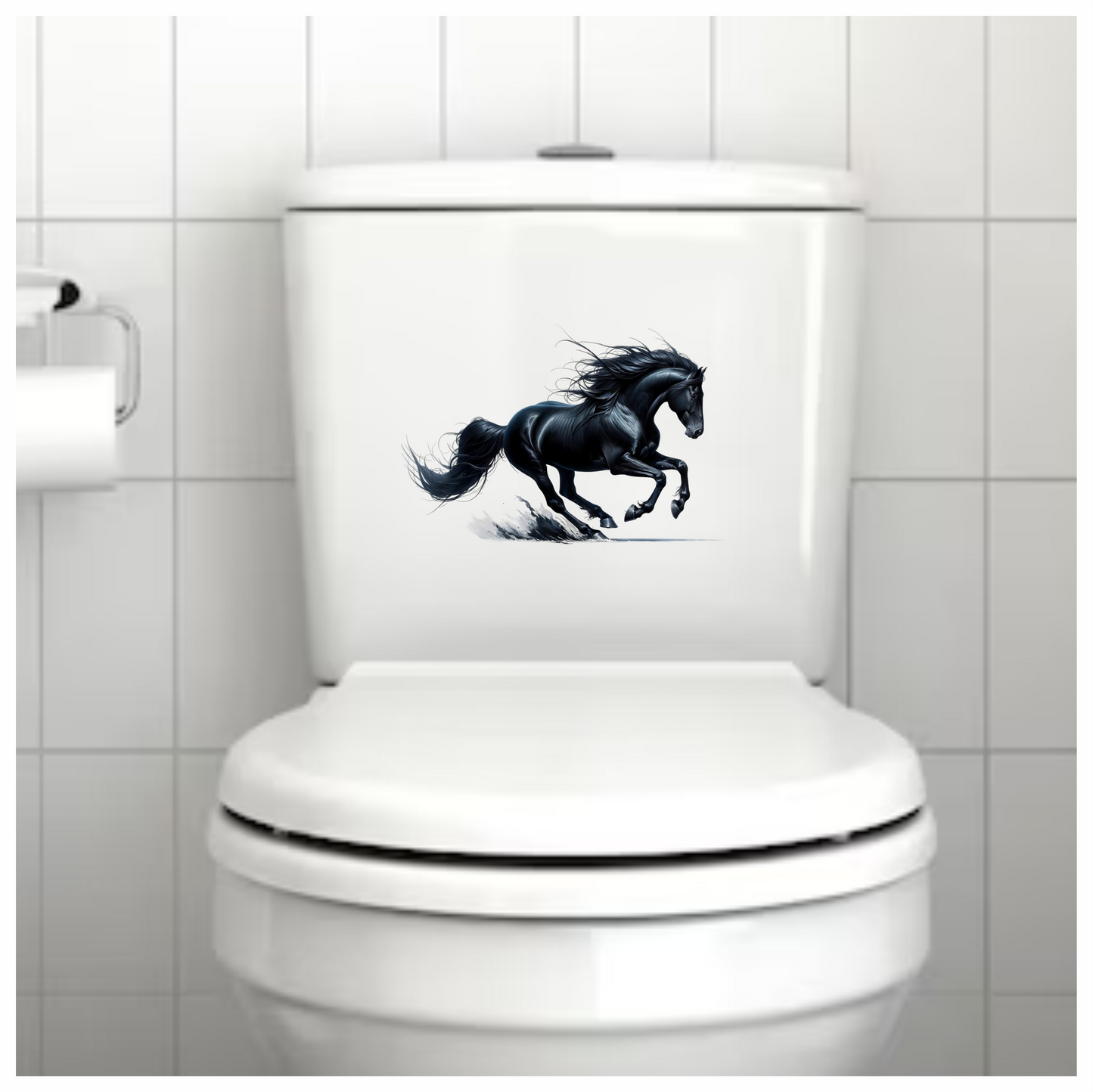 Black Running Horse Stallion Splash Vinyl Sticker Decal