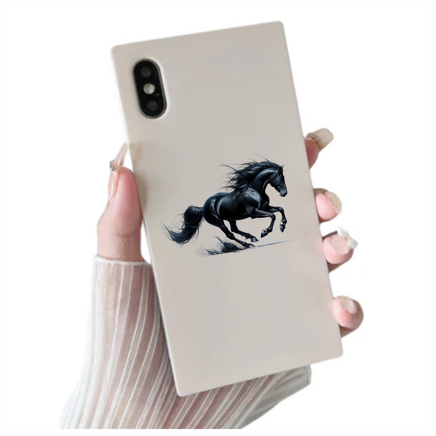 Black Running Horse Stallion Splash Vinyl Sticker Decal