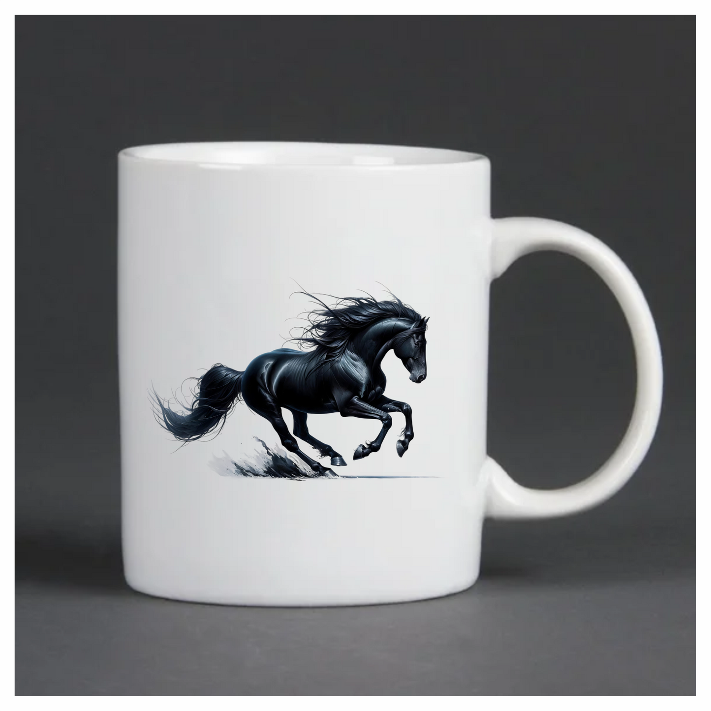 Black Running Horse Stallion Splash Vinyl Sticker Decal